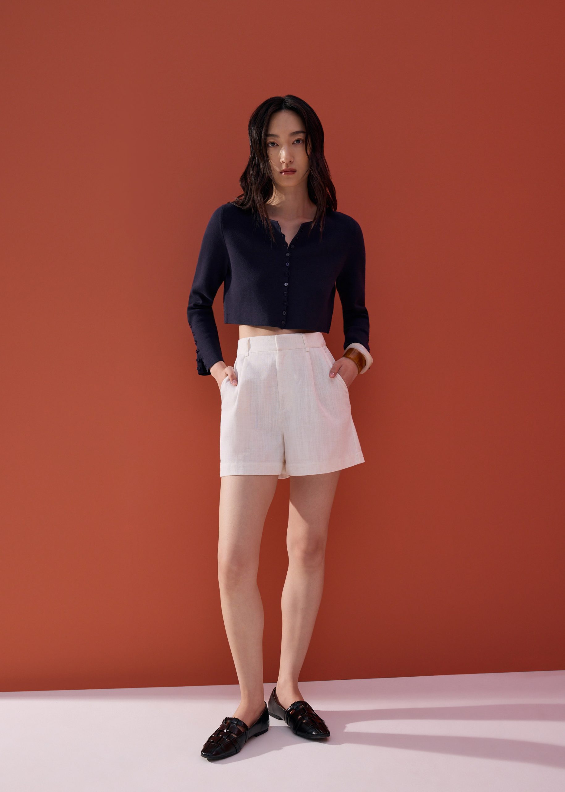 Malee Boxy Knit Scallop Edge Cardigan - Image 6