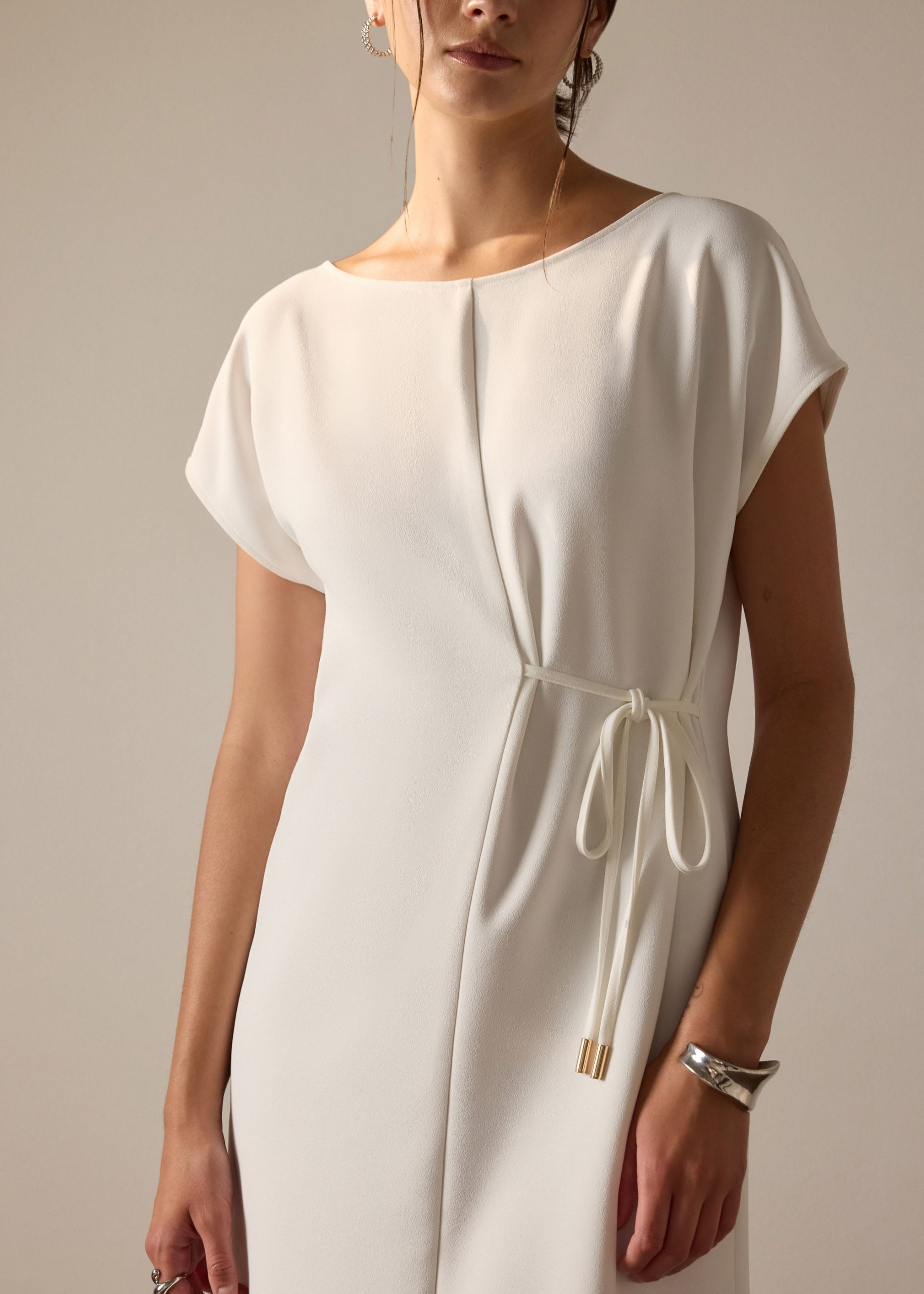 Namtan Crepe Boat Neck Column Midi Dress - Image 10