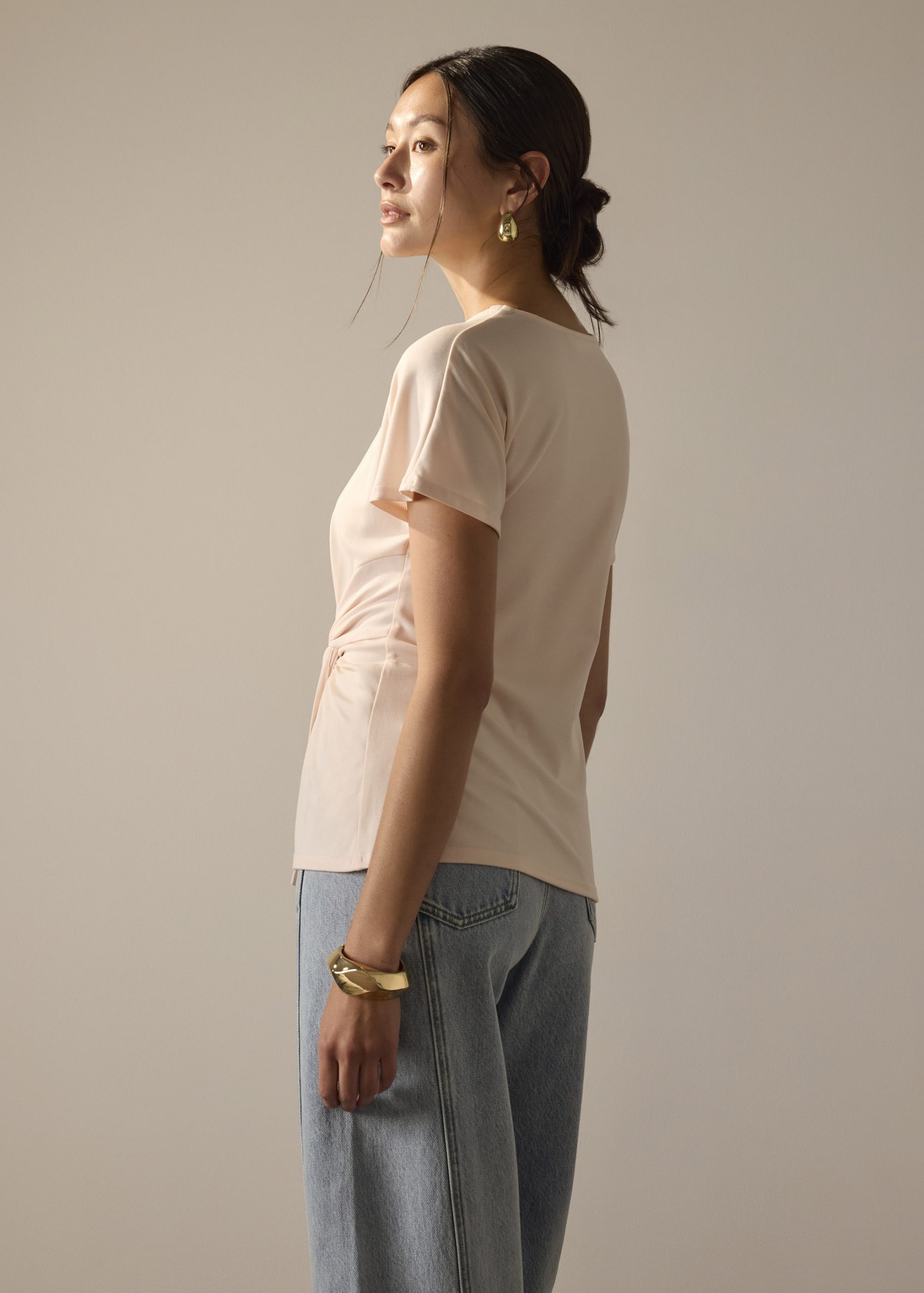 Jersey Twist Knot Long Tee - Image 4