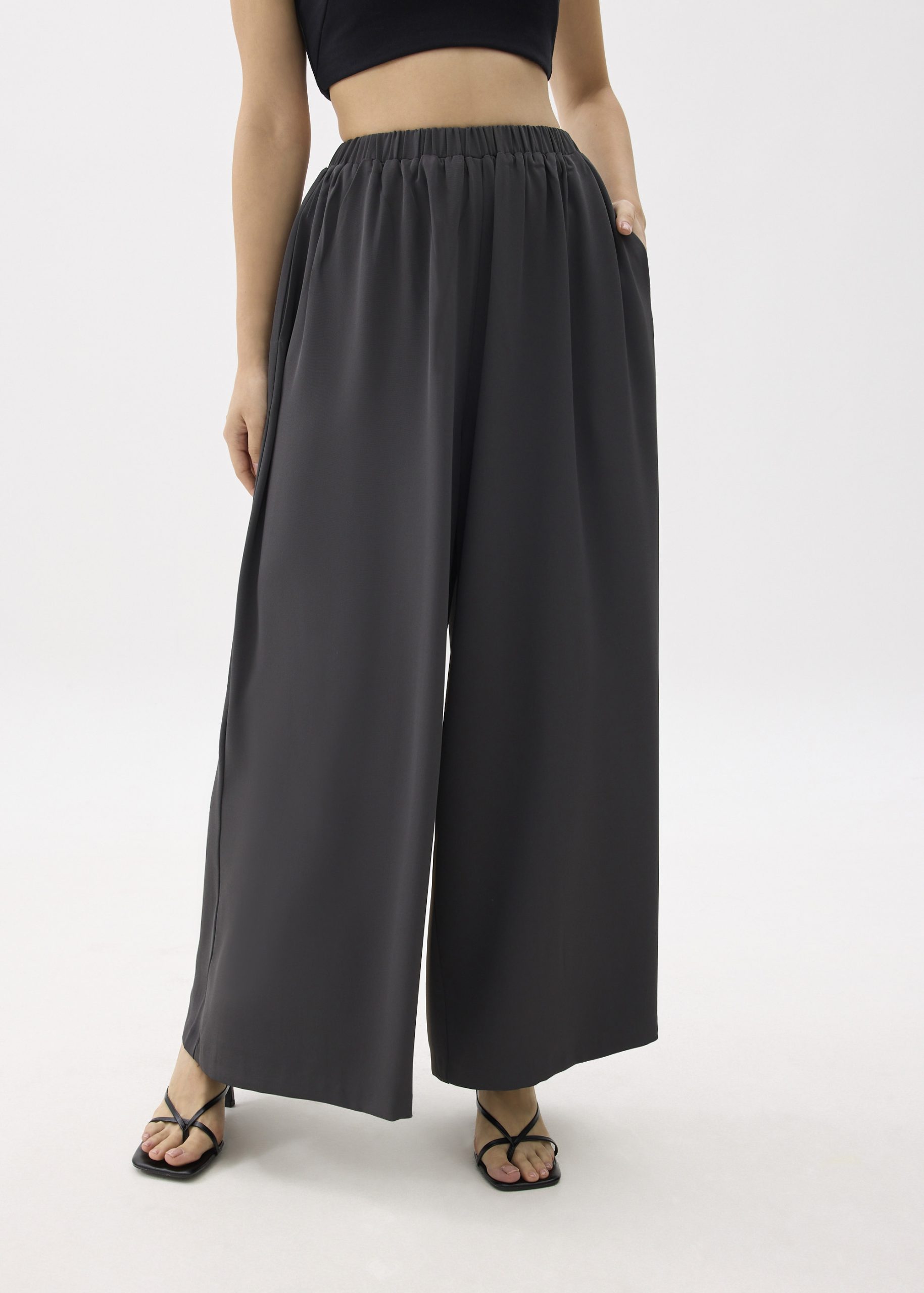 Elastic High Waist Palazzo Pants - Image 6