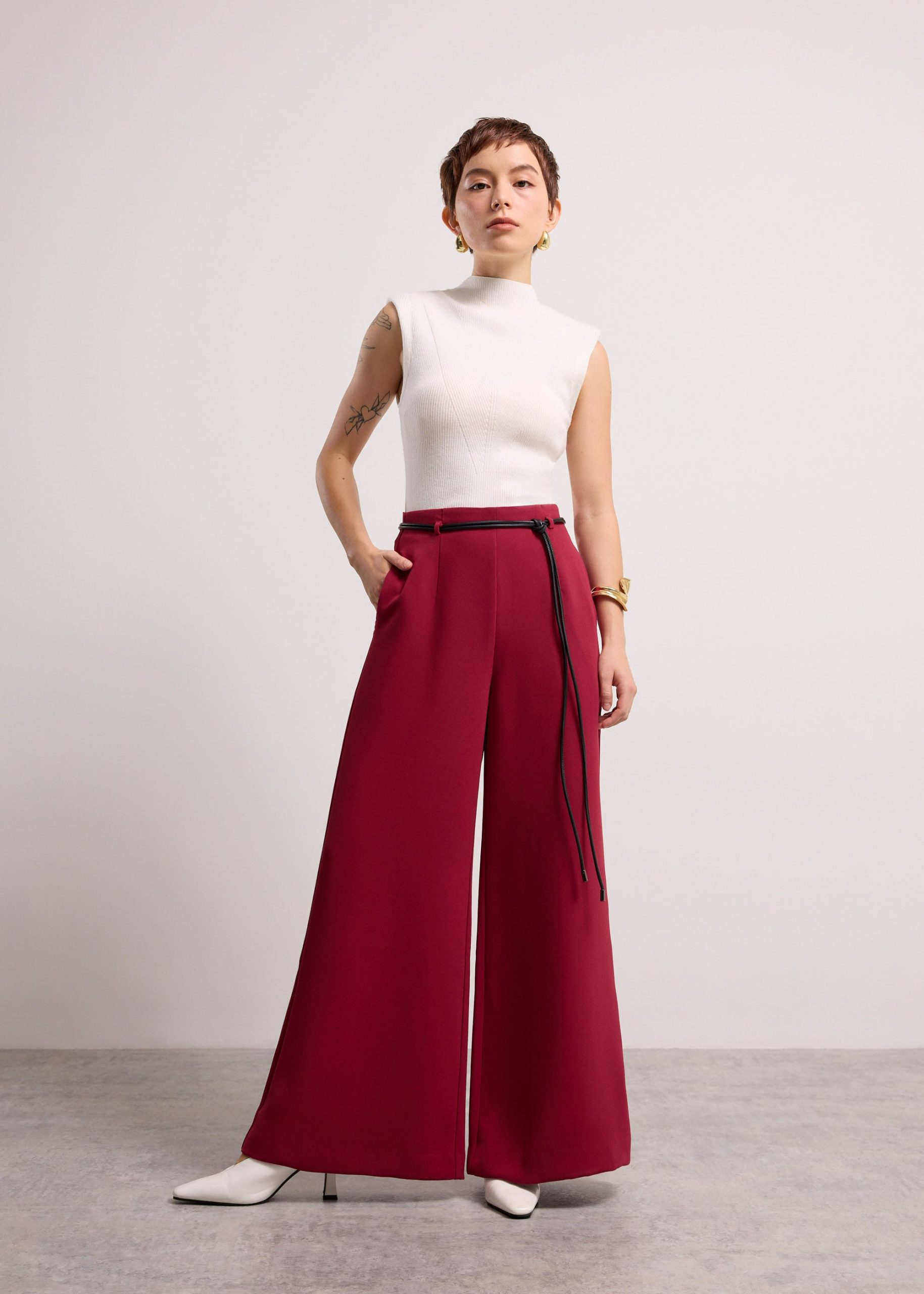 PETITE Leggy??Jules Tailored Crepe Palazzo Pants