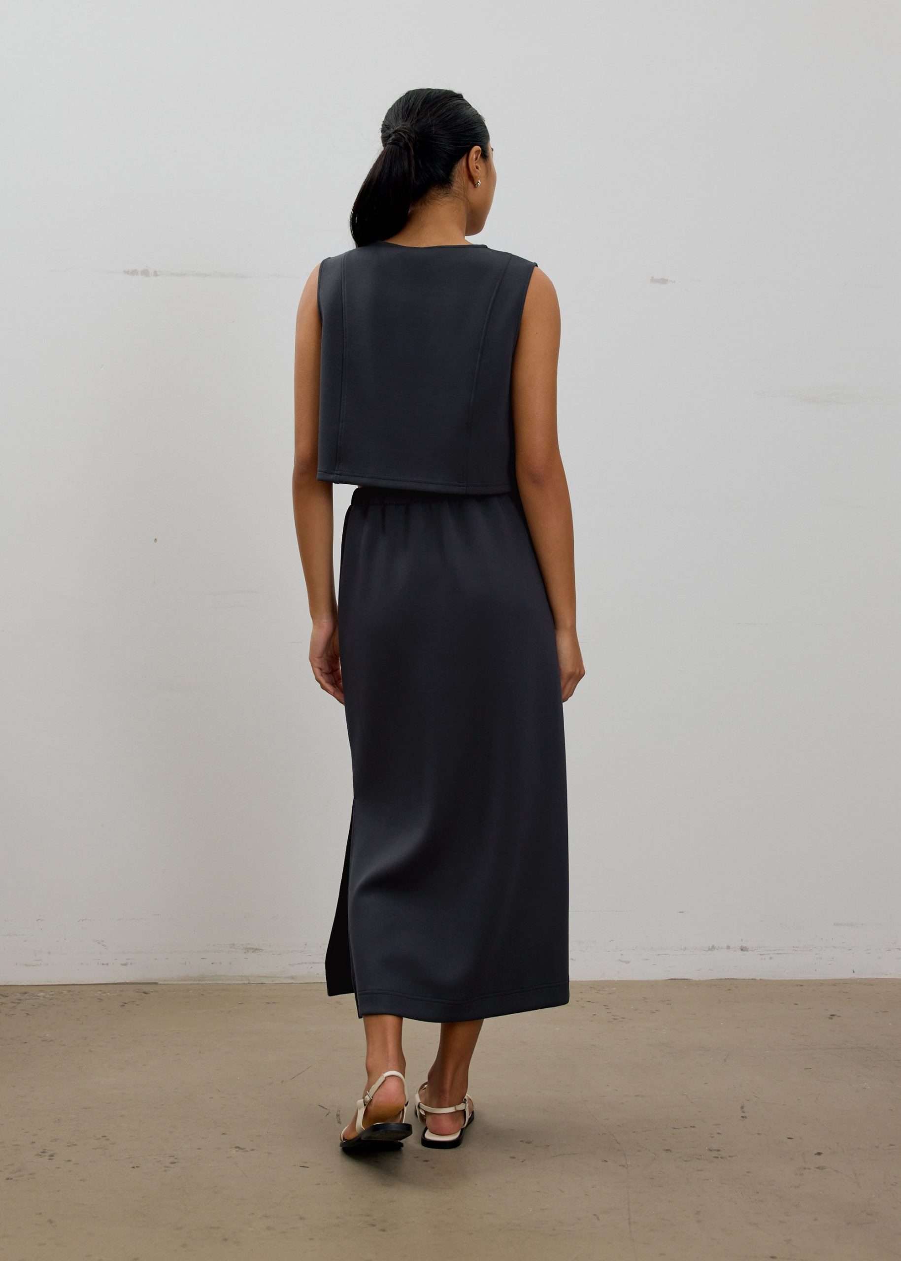 Neoprene High Waist Column Midaxi Skirt - Image 10