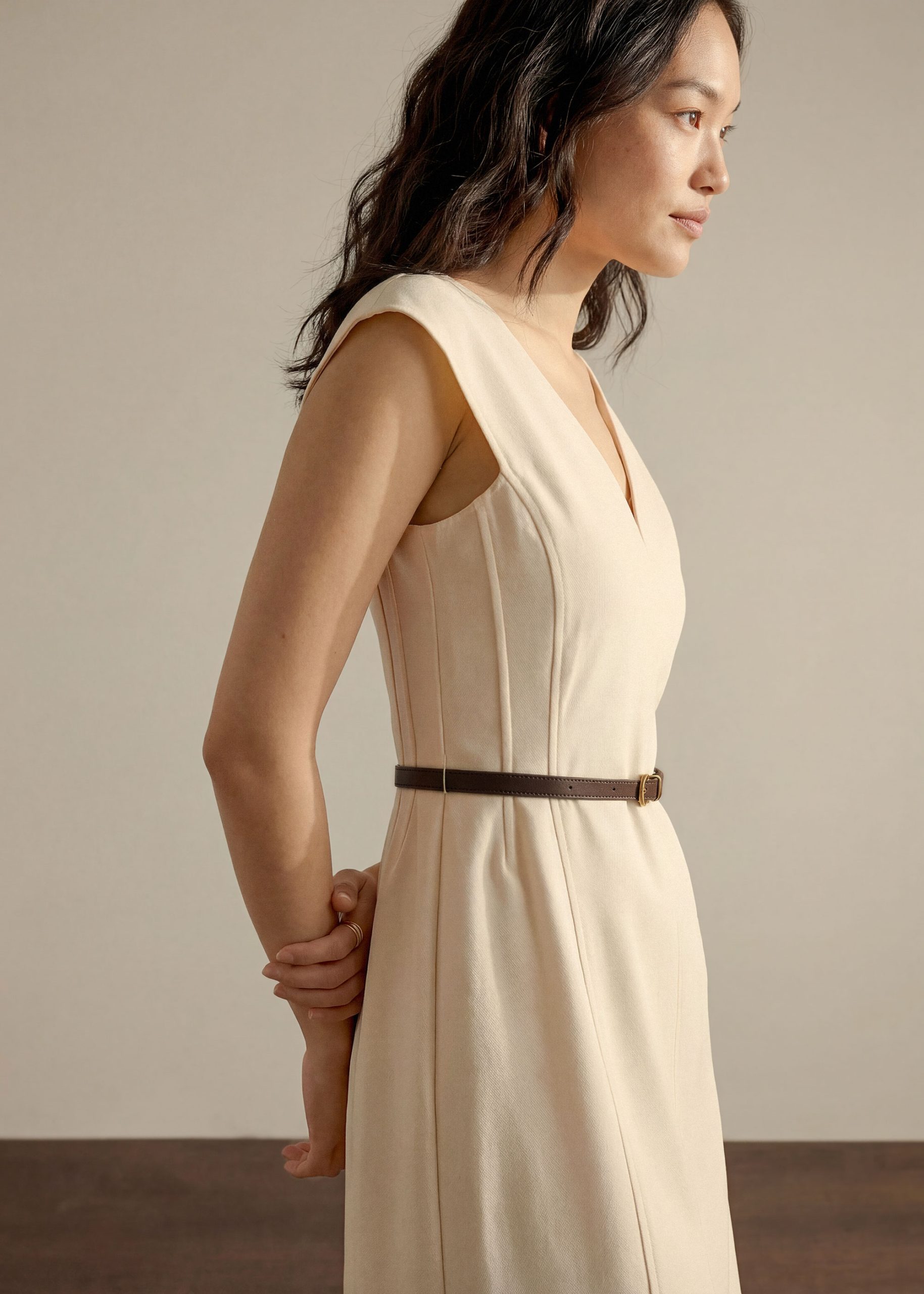 Sofi Belted V-neck Column Midaxi Dress - Image 8