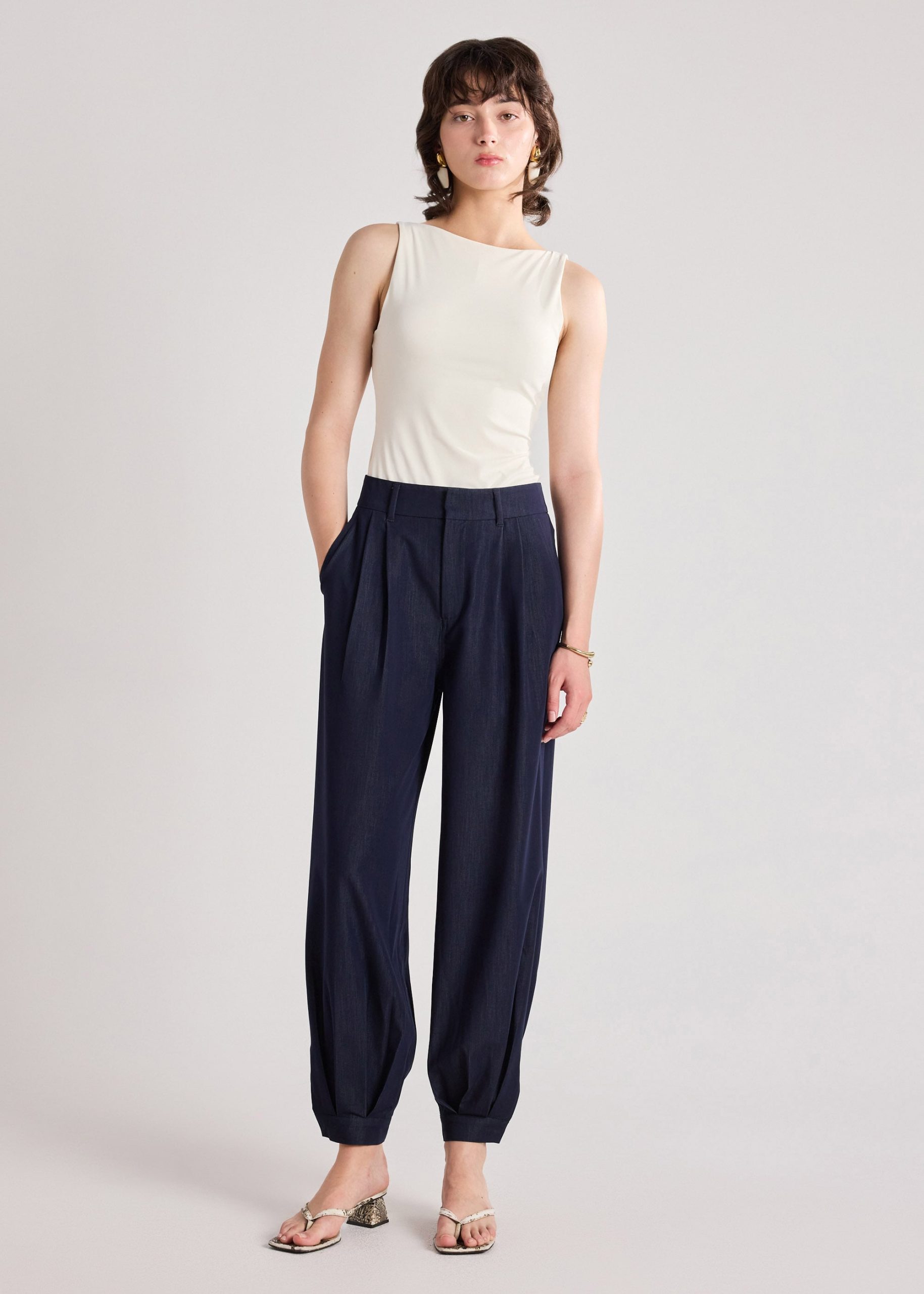 Chambray Balloon Pants