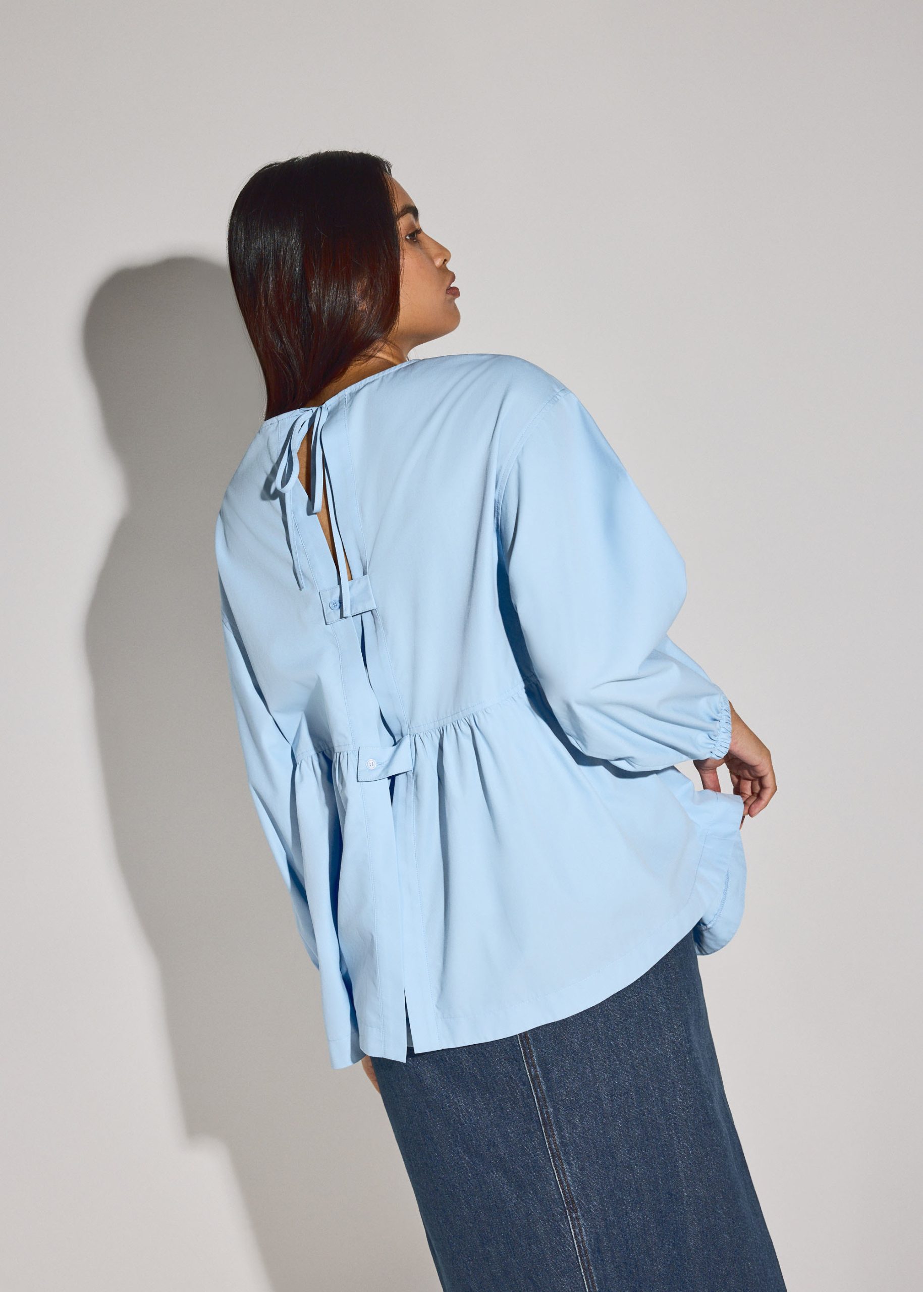 Round Neck Peplum Long Top - Image 8