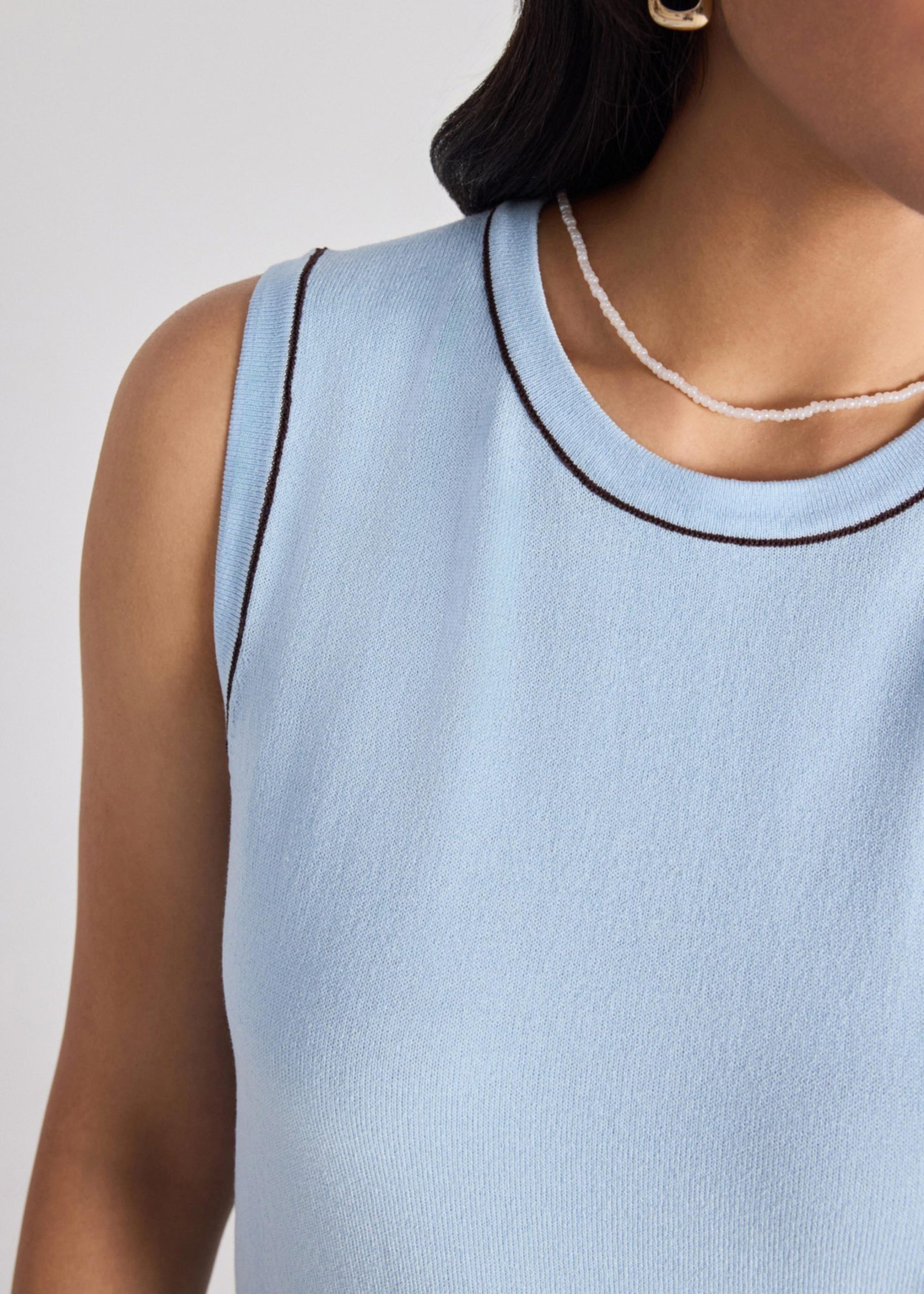 Maris Contrast Knit Round Neck Tank - Image 11