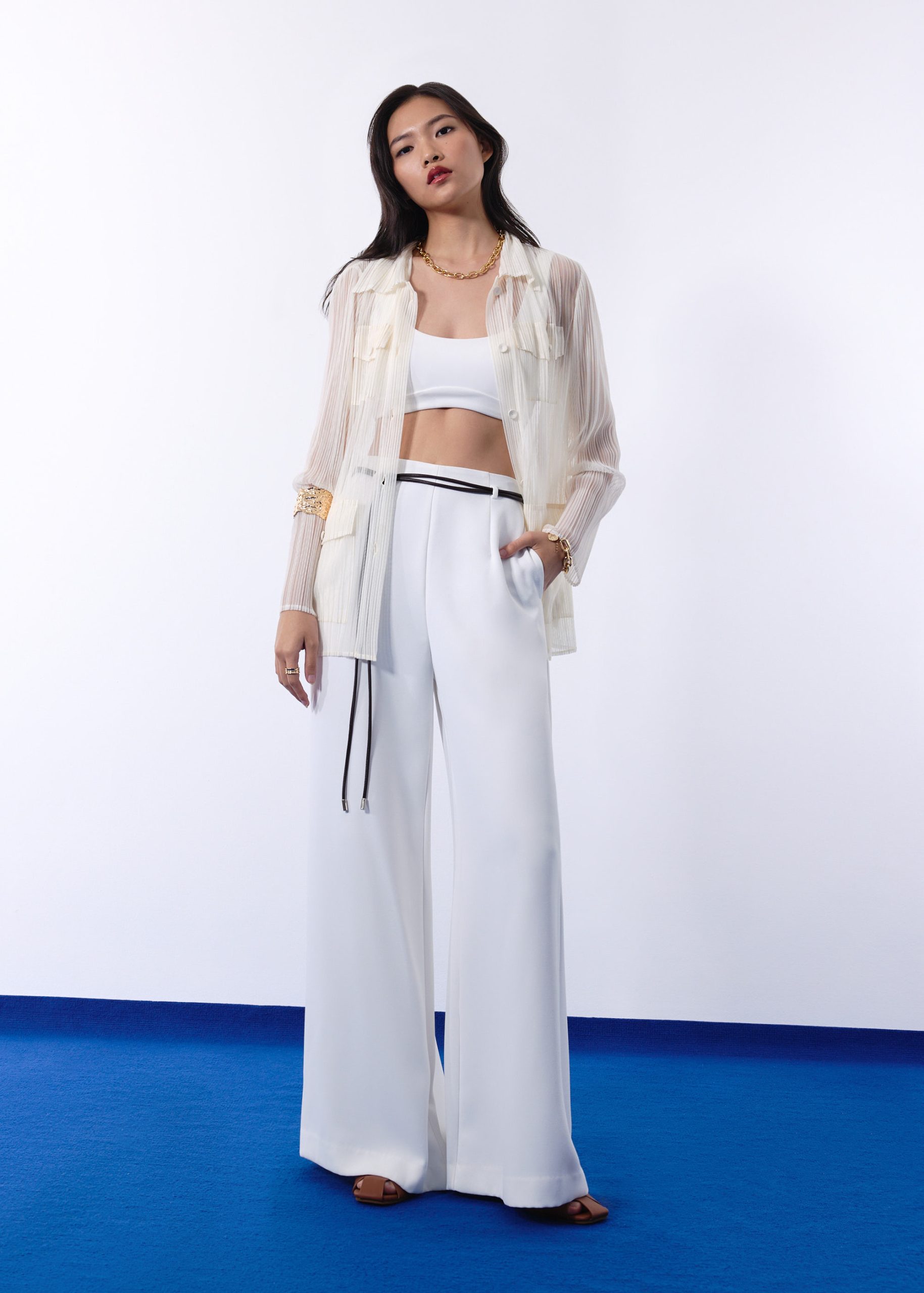Leggy??Jules Tailored Crepe Palazzo Pants - Image 14