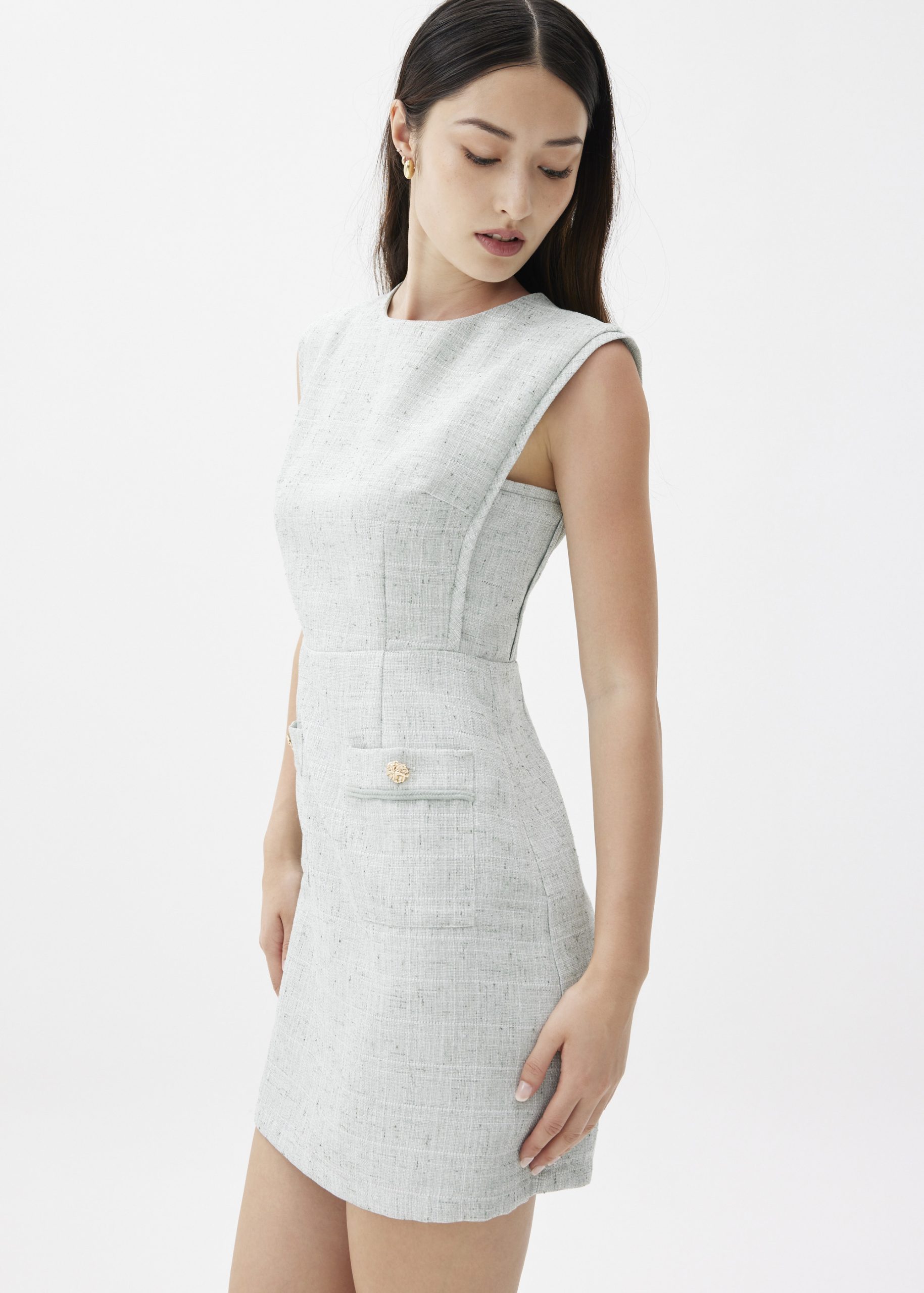 Aria Tweed A-line Mini Dress - Image 21