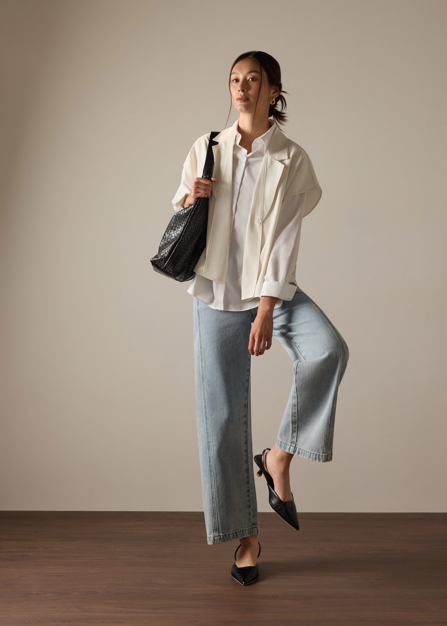 Vina Detachable Sash Melange Front Wrap Top - Image 8