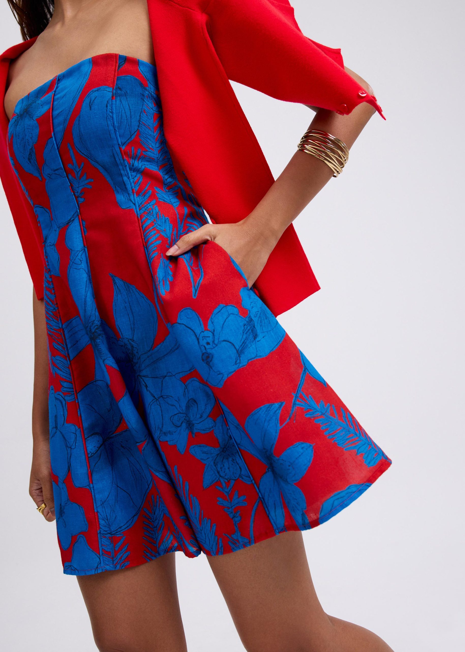 BraFree by LB Tube Fit & Flare Mini Dress in Garden City Blooms - Image 5