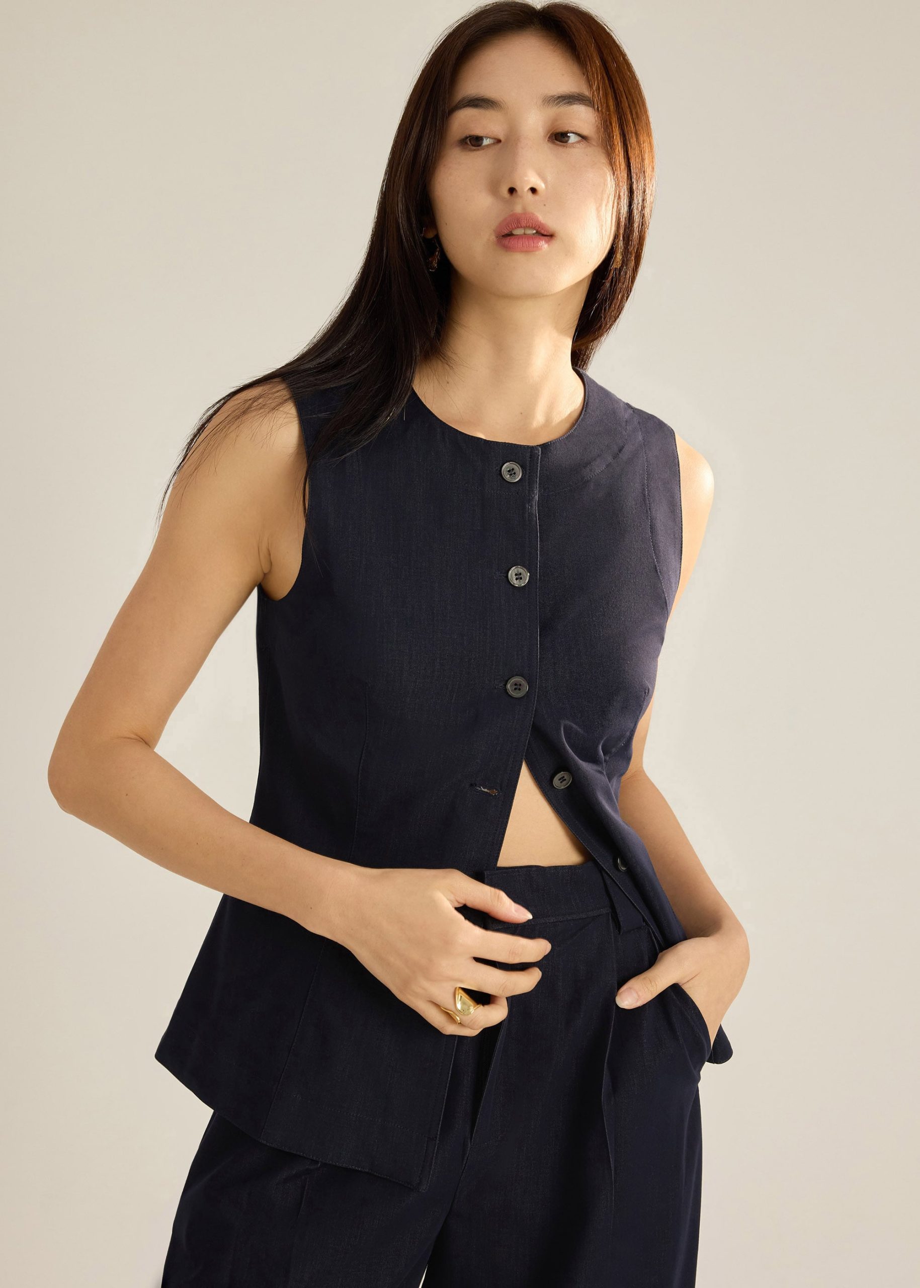 Veda Chambray Vest Top