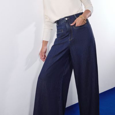 Leggy??Denim High Waist Wide Leg Jeans