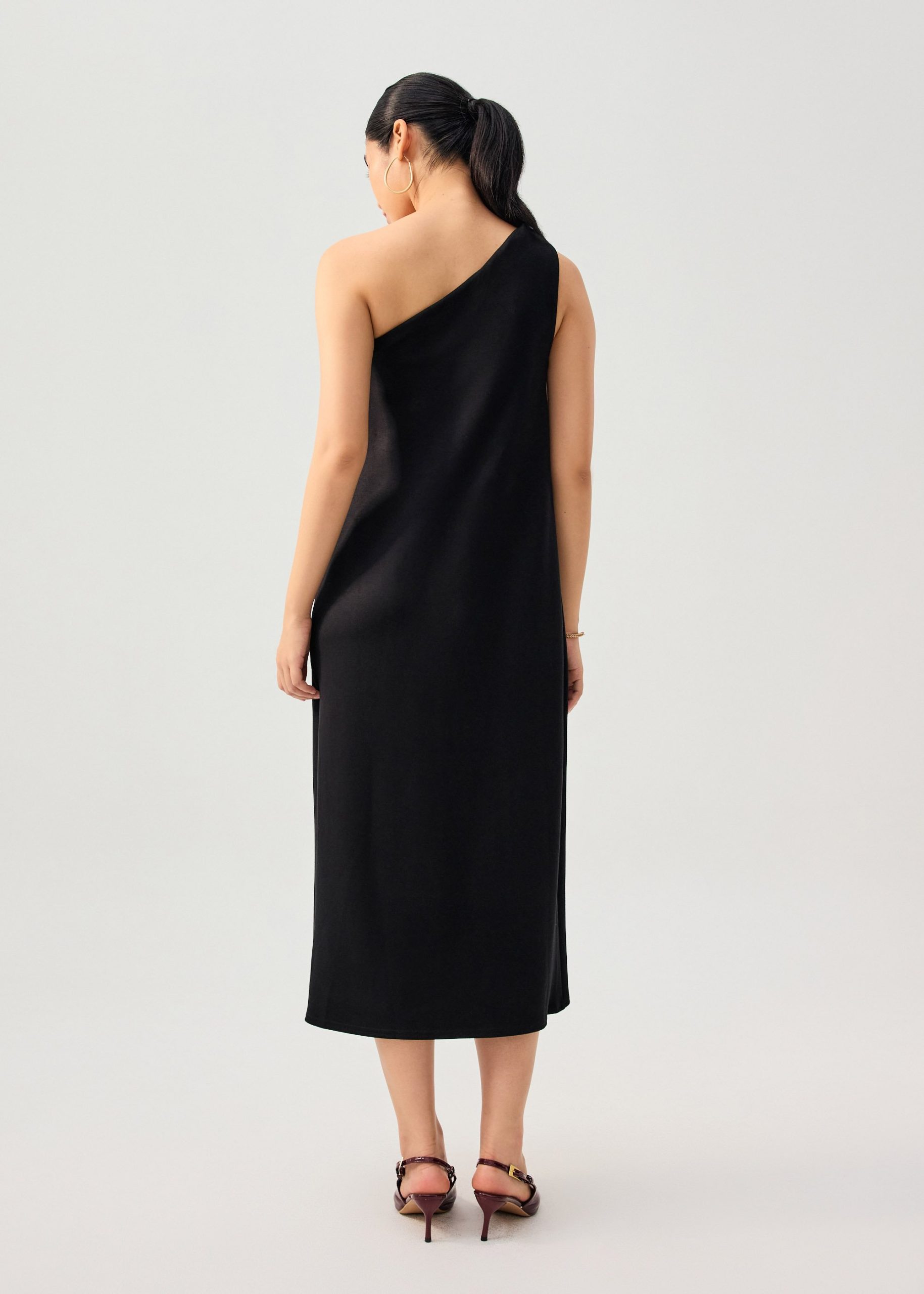 Tencel Shoulder Twist Toga Cocoon Maxi Dress - Image 5