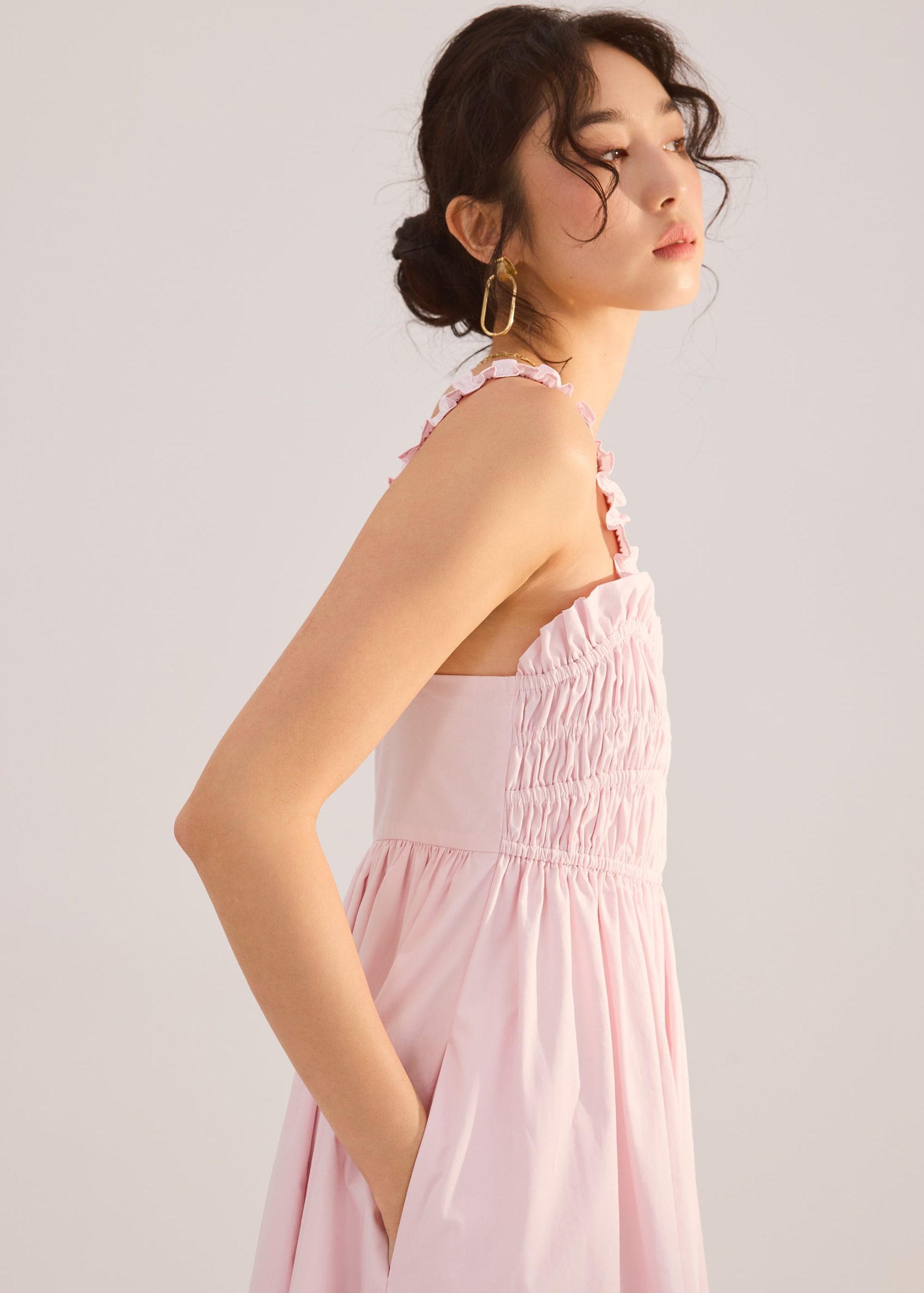 Cotton Ruched Sweetheart Fit & Flare Maxi Dress - Image 9