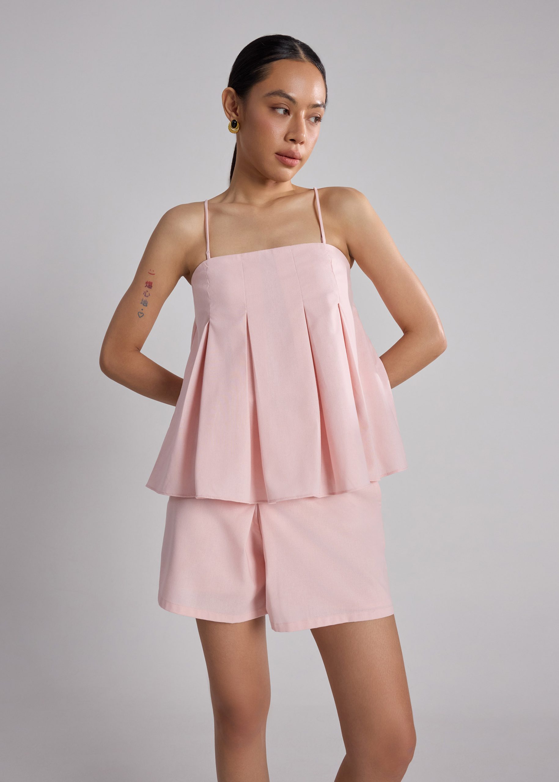 Box Pleat Top With Detachable Straps - Image 8