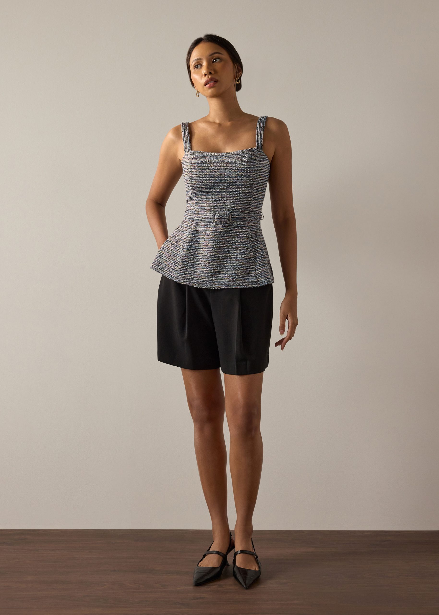 Patty BraFree by LB Stretch Tweed Fitted Top - Image 5
