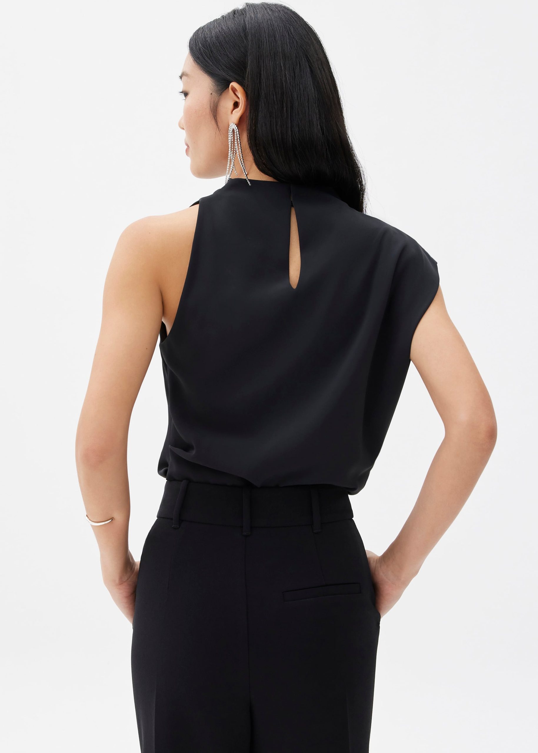 Maya Asymmetric Drape Blouse - Image 4