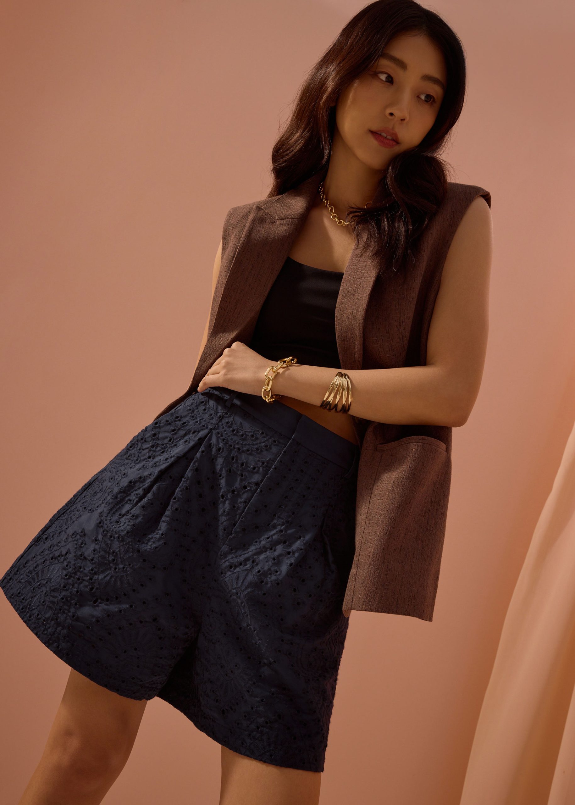 Tailored Bermuda Shorts in Soft Breeze Broderie - Image 10