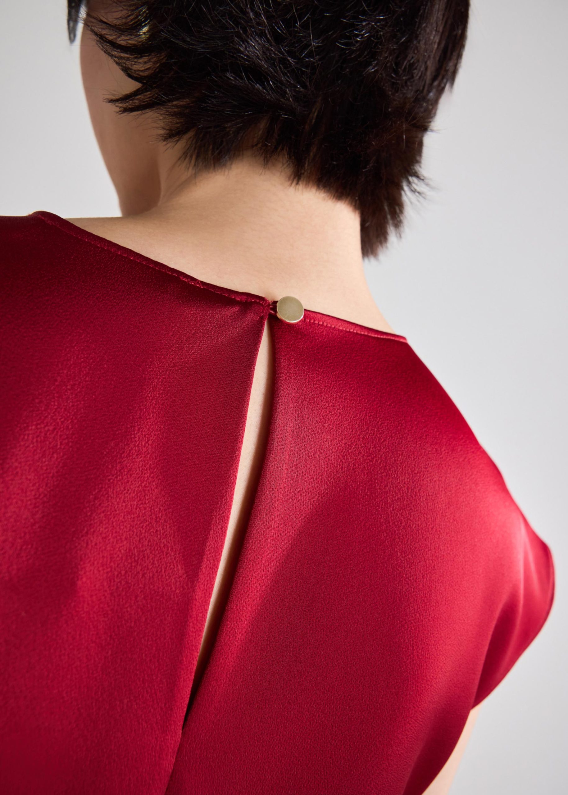 Alina Satin Top With Brooch - Image 5