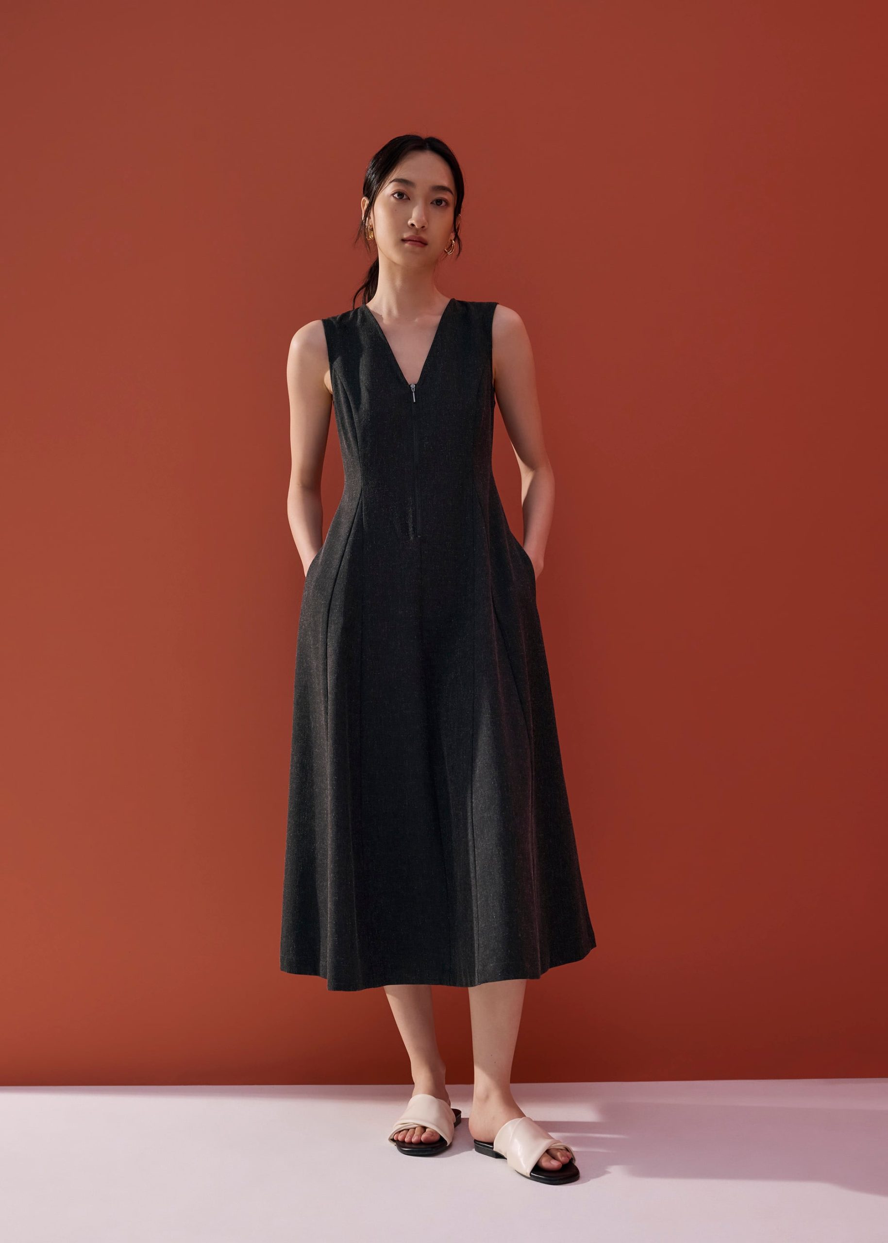 Nurin Panelled Fit & Flare Midaxi Dress - Image 7