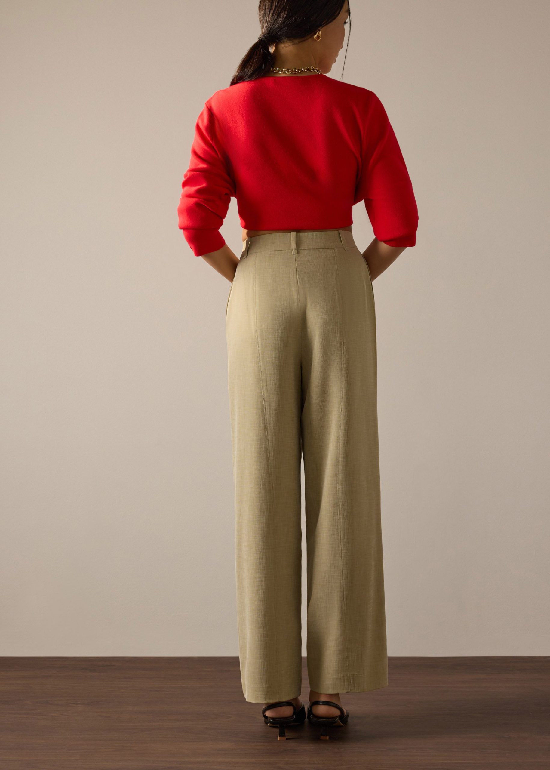 Leggy??Pia Adjustable Hem Elastic Melange Straight Leg Pants - Image 18