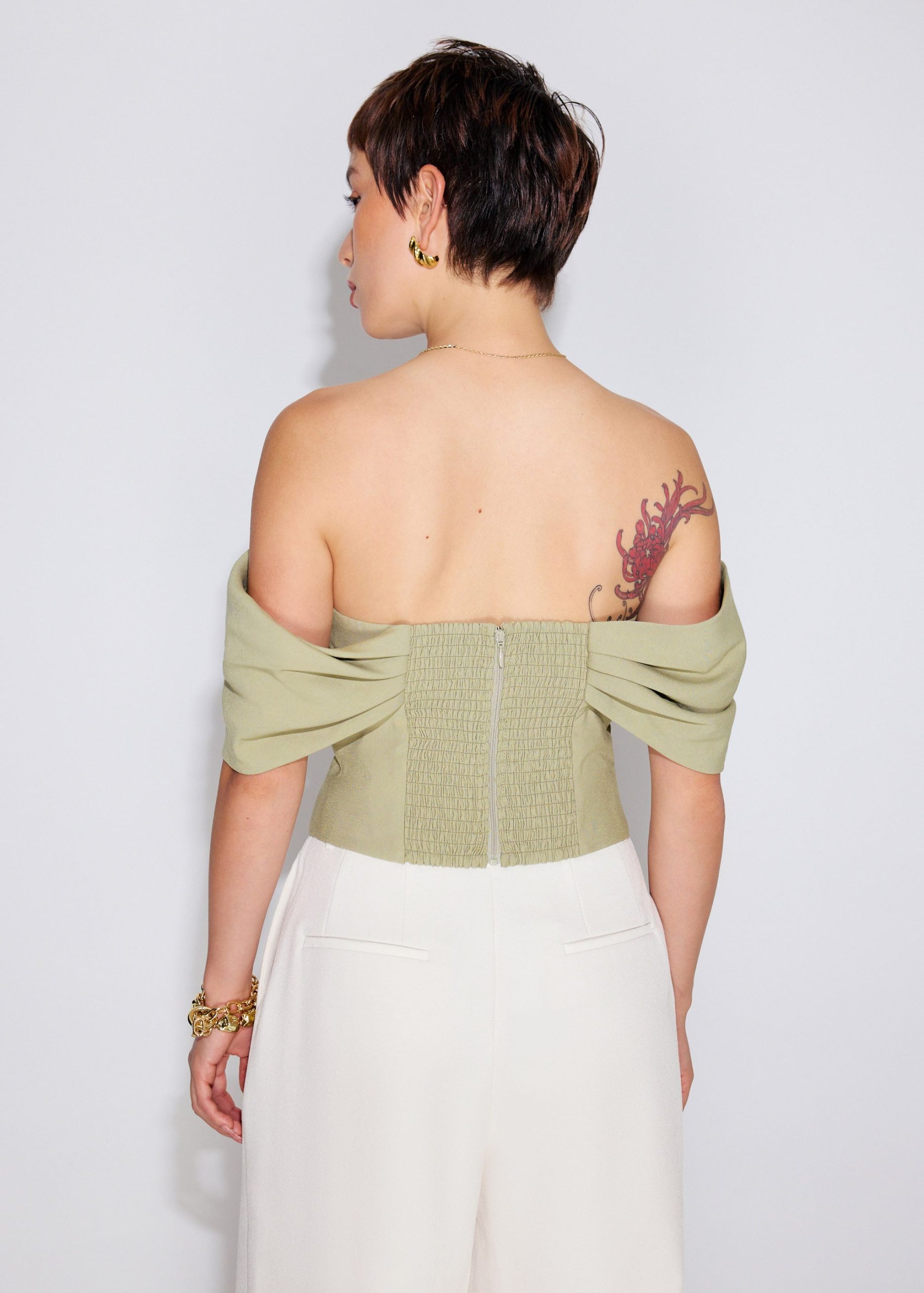 BraFree by LB Ruched Off Shoulder Fitted Top - Image 11