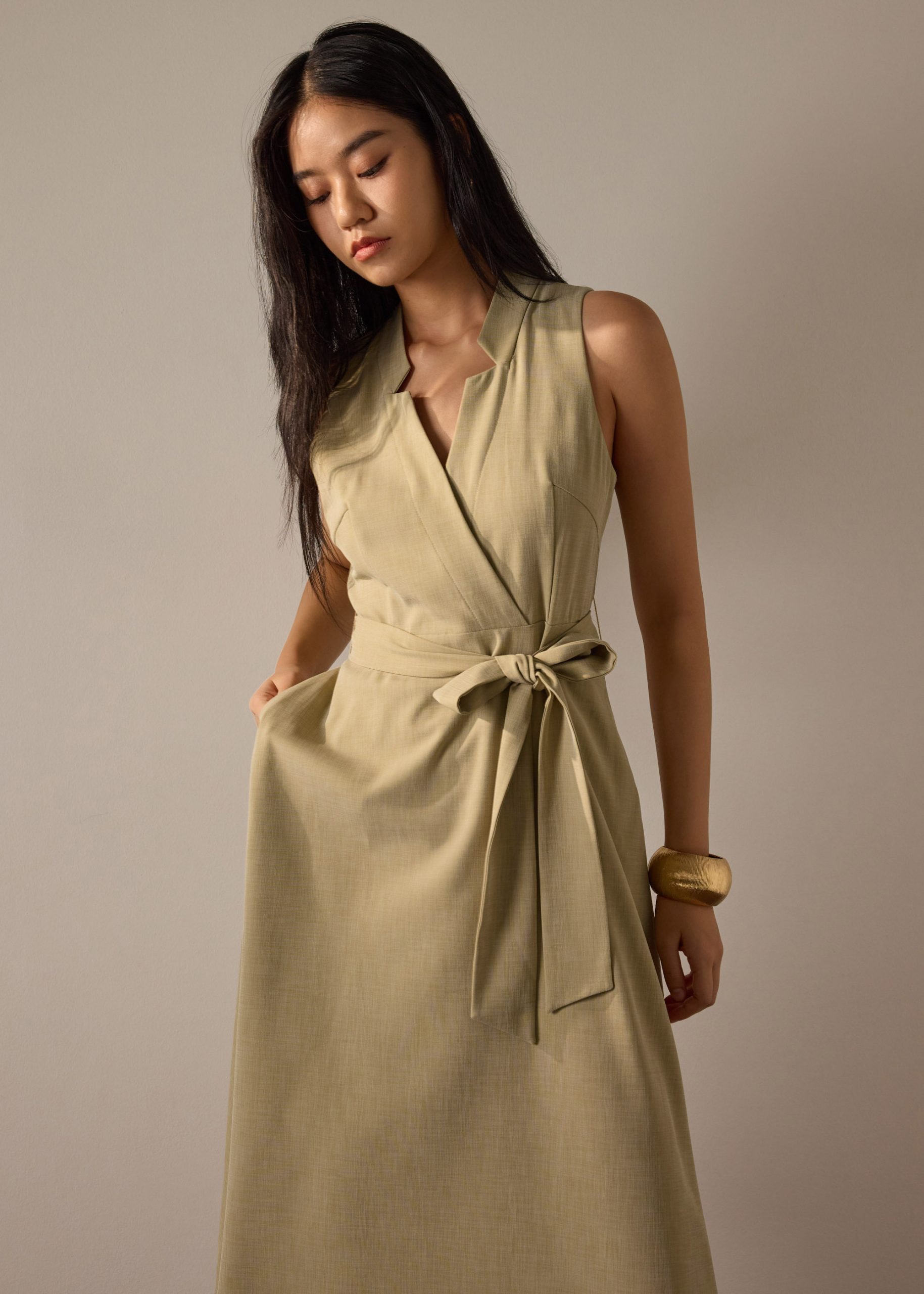 Margie Melange V-neck Fit & Flare Midaxi Dress - Image 12