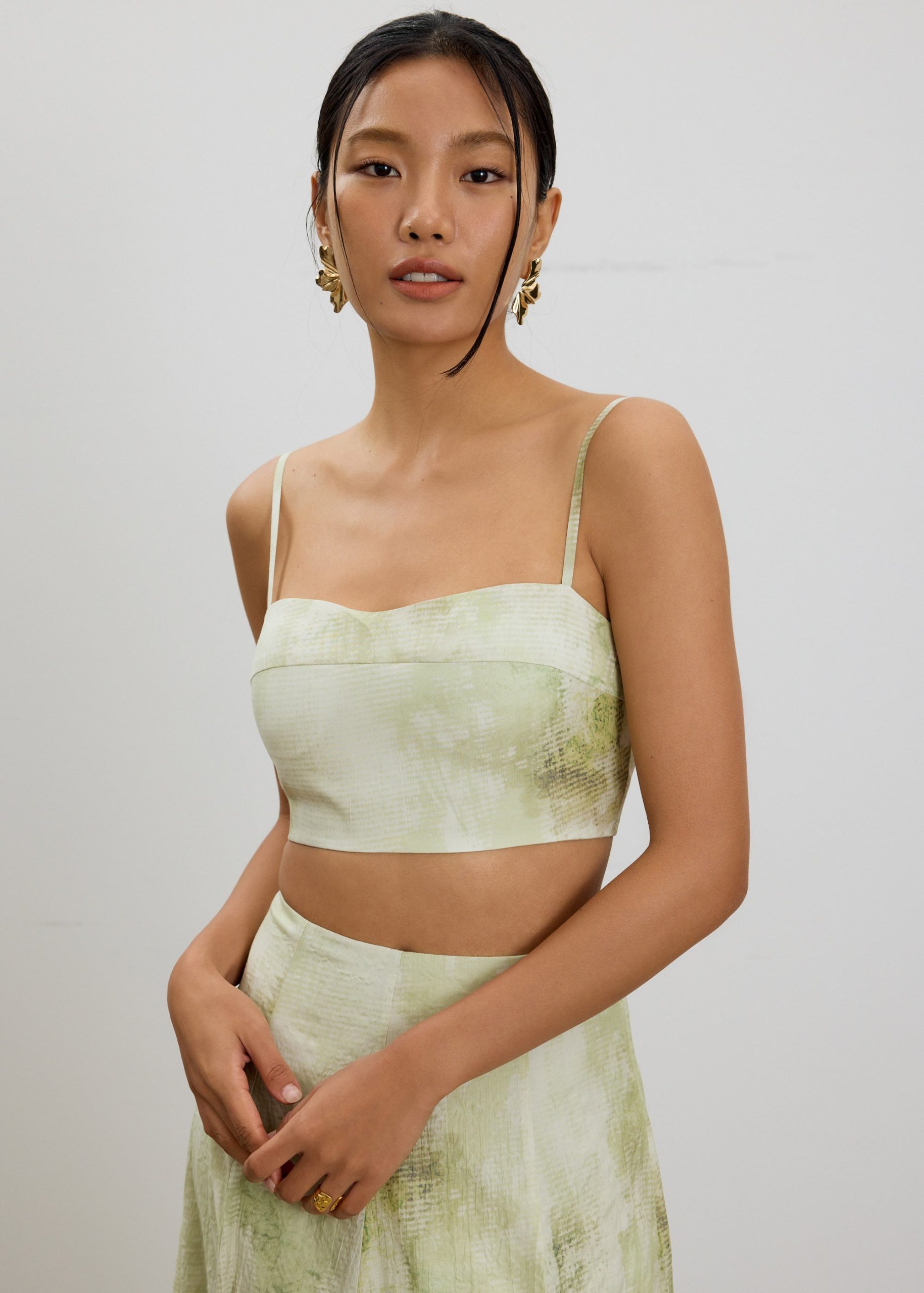 BraFree by LB Abstract Smocked Crop Top