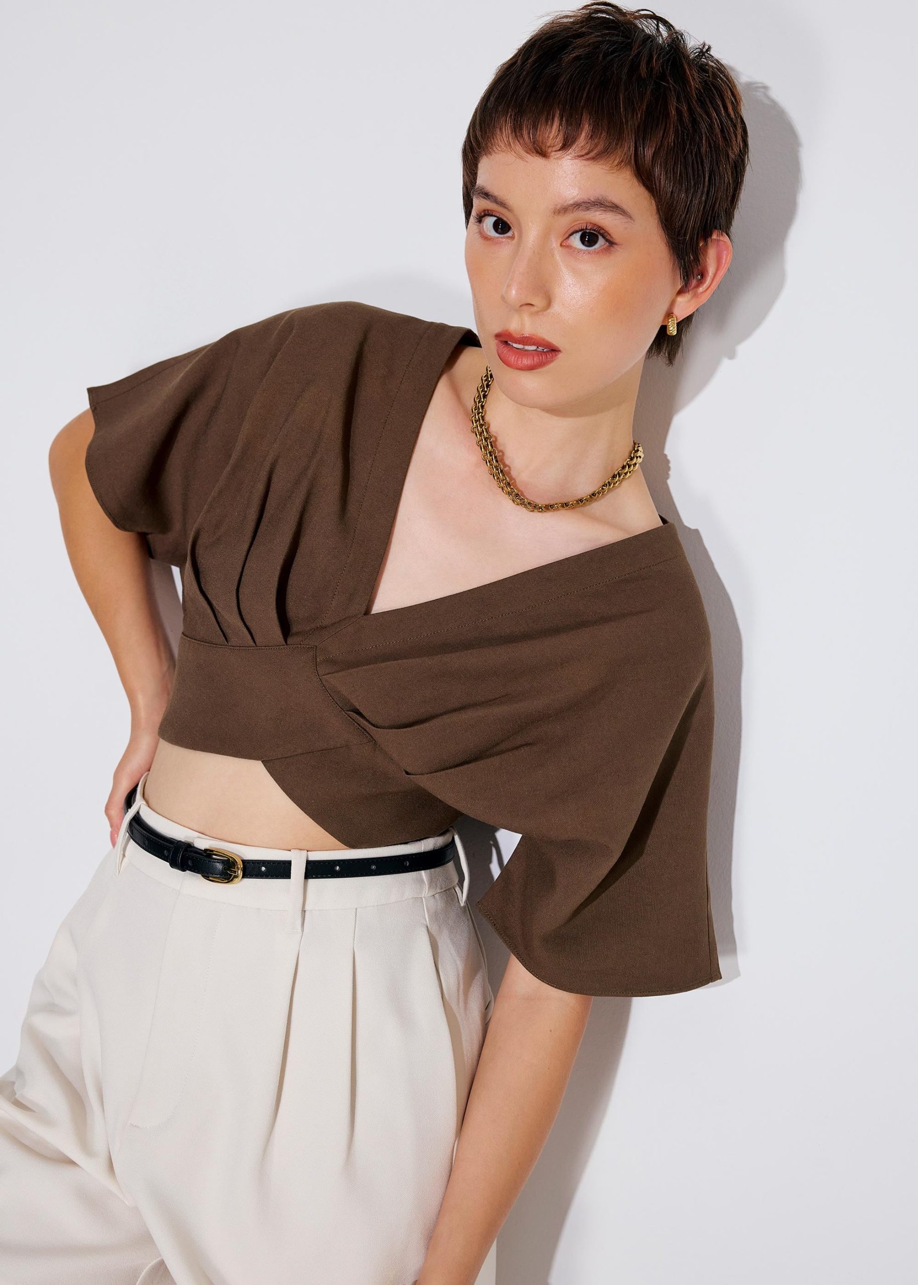 V-neck Kimono Sleeve Crop Top - Image 6