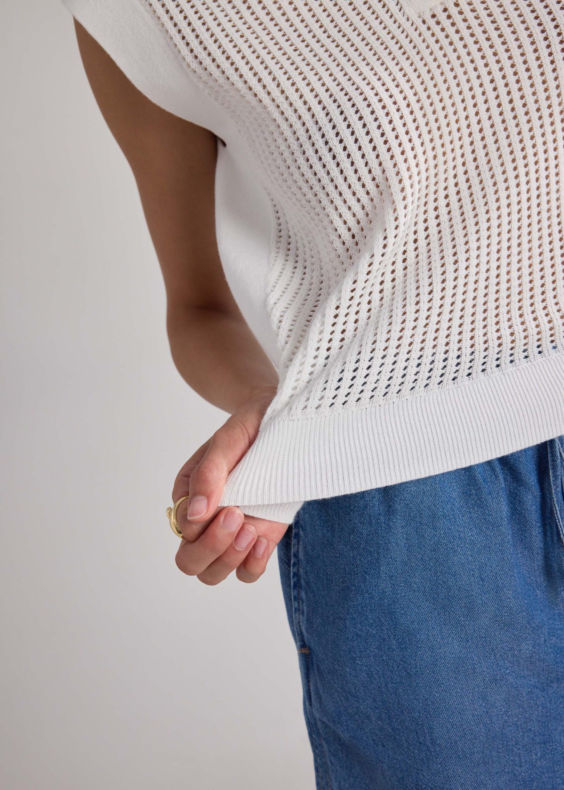 Open Knit Polo Top - Image 8