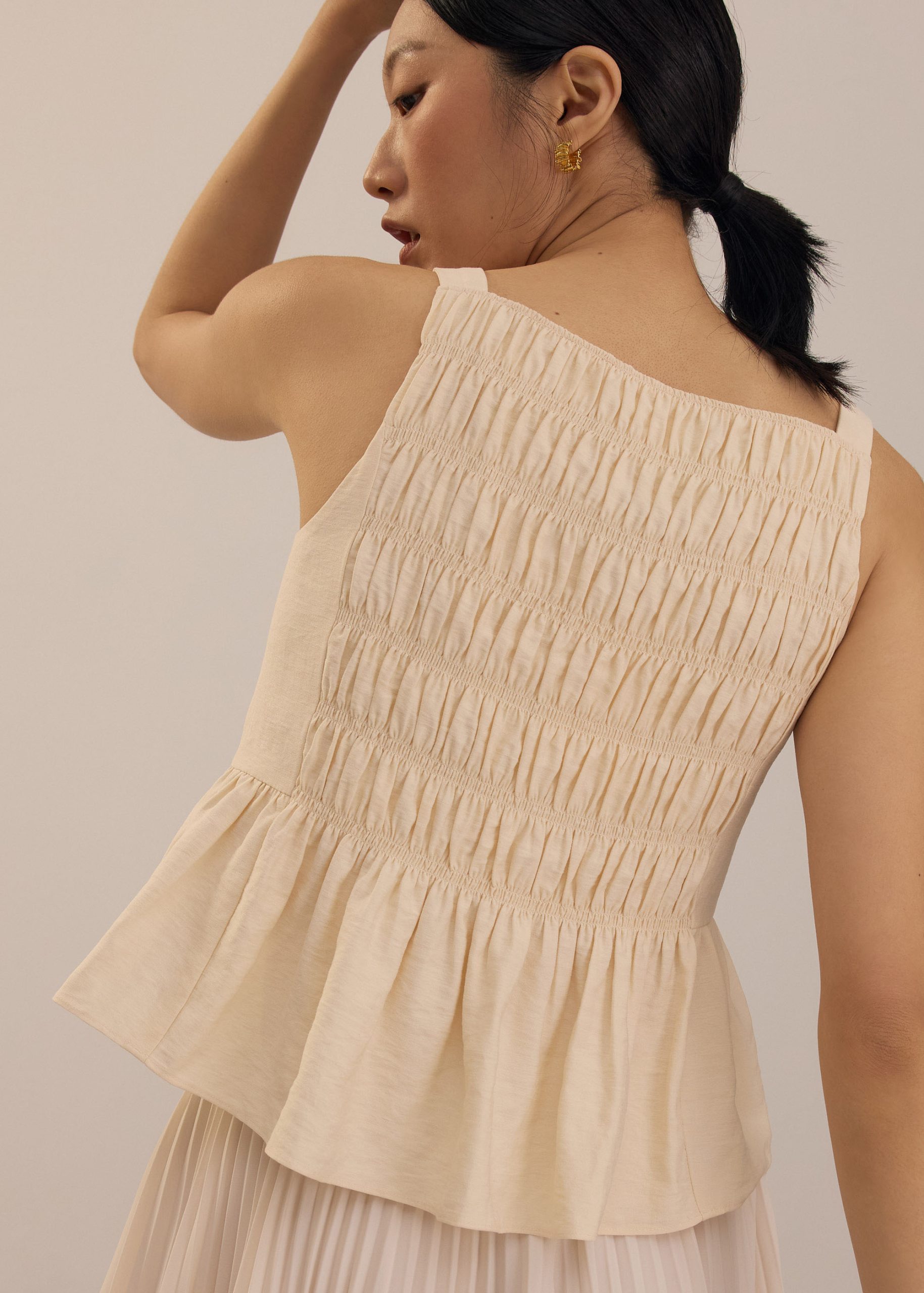 Square Neck Peplum Top - Image 11
