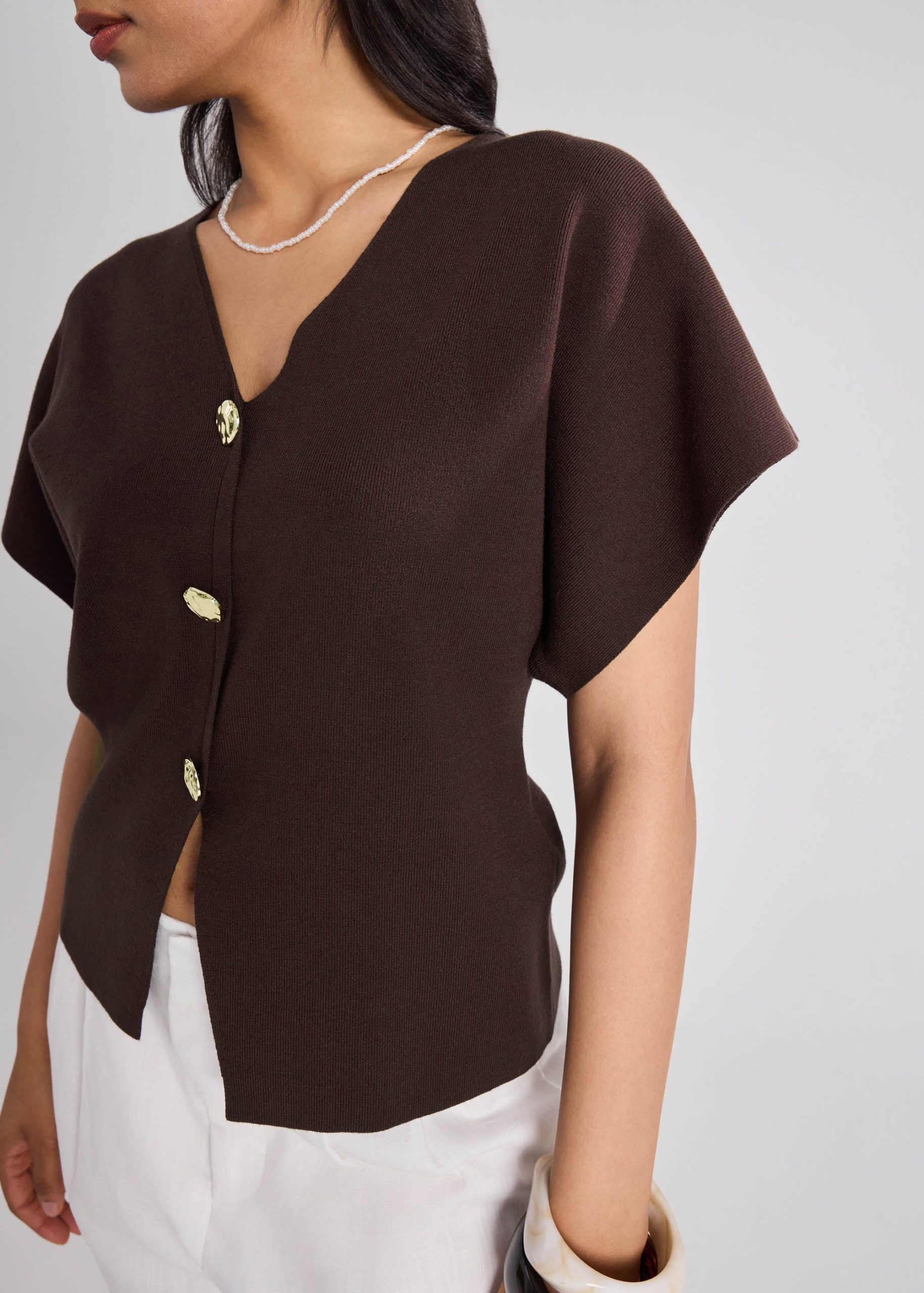 Amrita Knit V-neck Top - Image 18