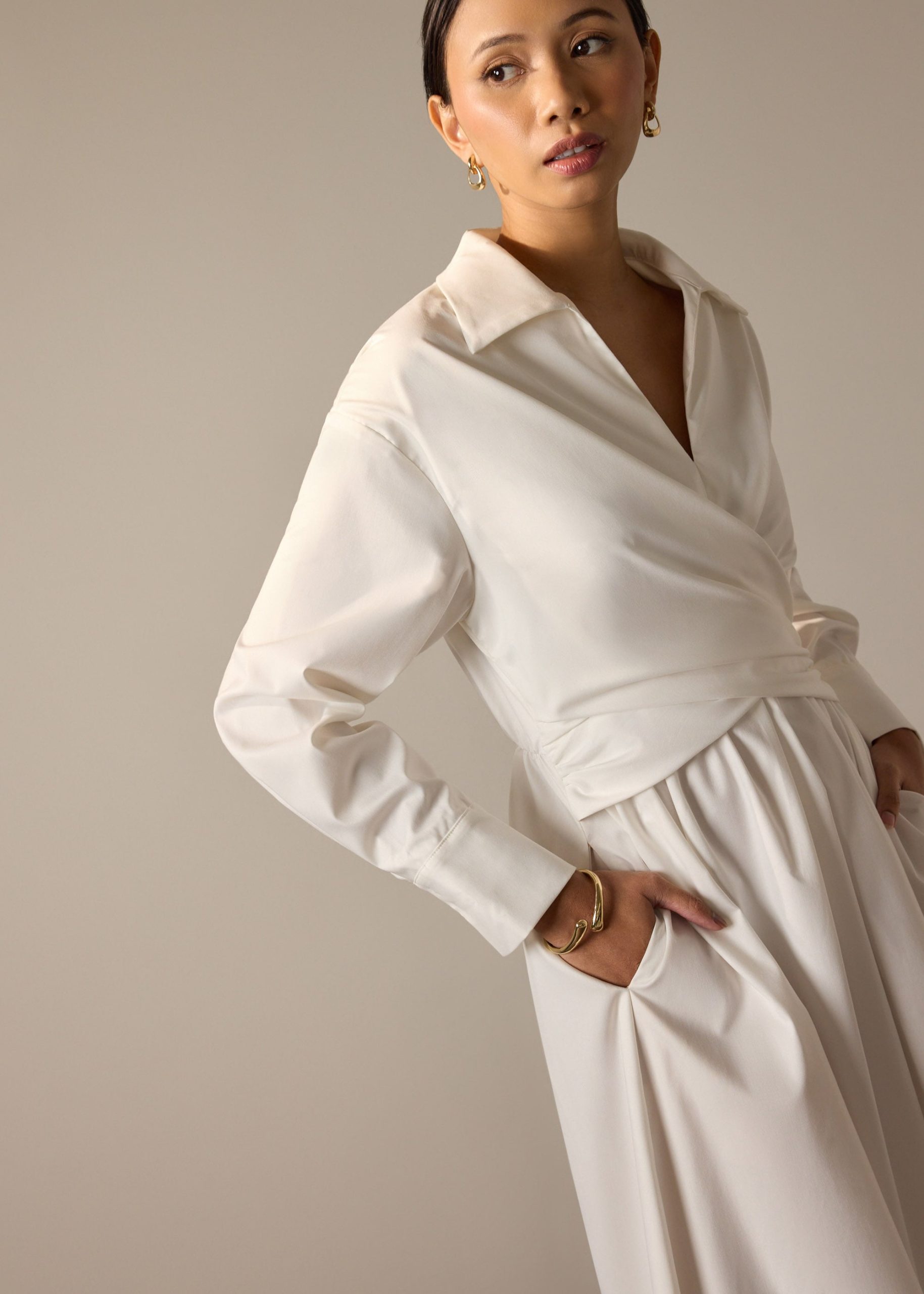 Rama RuchedReady® Poplin Fit & Flare Dress - Image 5