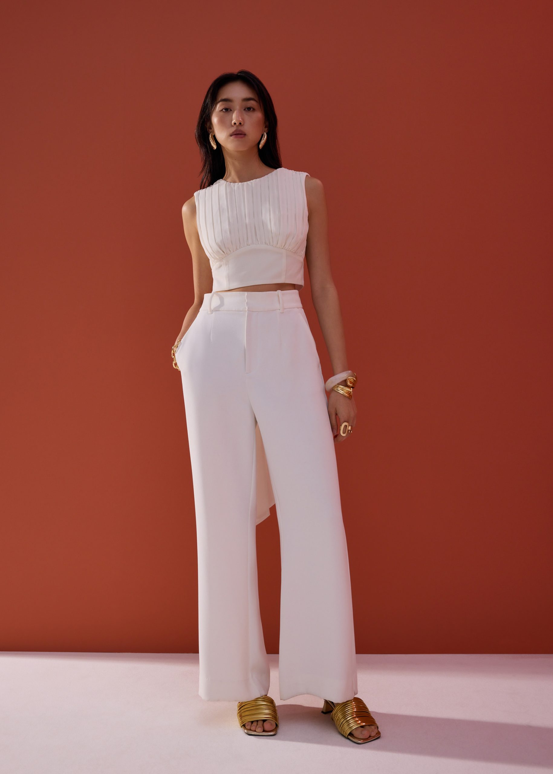 Tie Back Round Neck Crop Top - Image 8