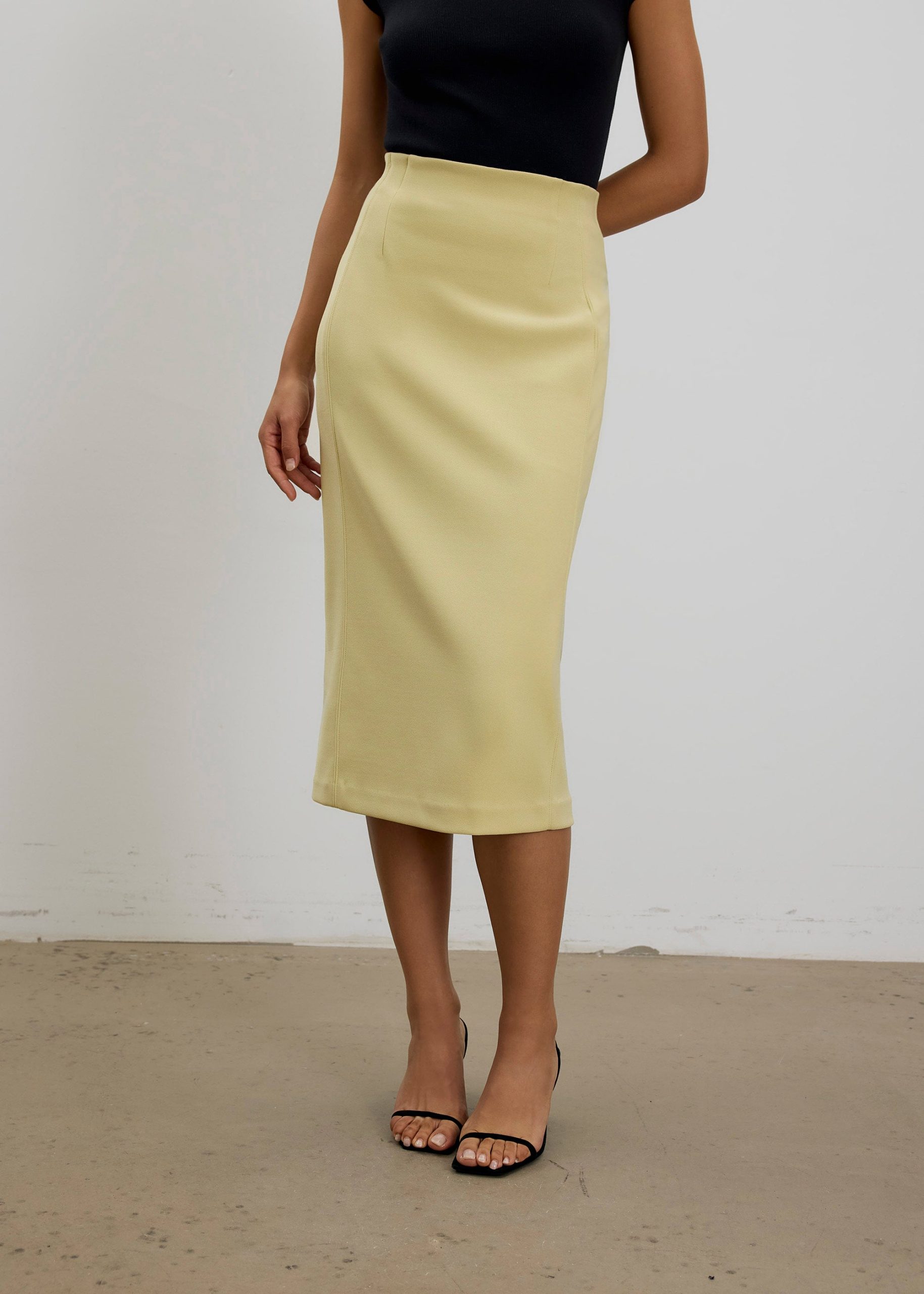 Vera Elastic Reversible Panelled Midi Skirt