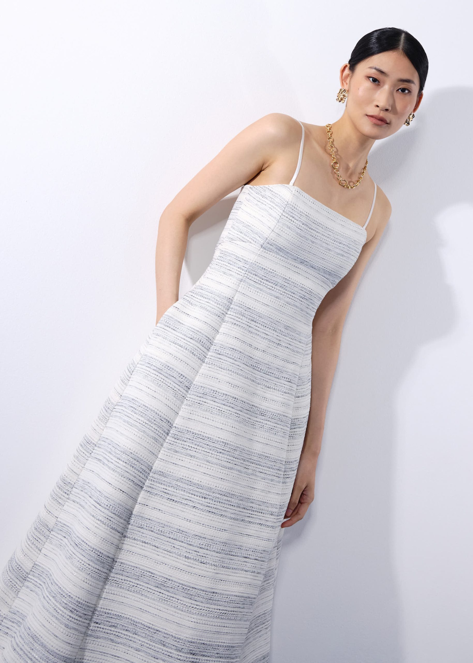 BraFree by LB Emma Multi-way Jacquard Tweed Fit & Flare Midaxi Dress - Image 9