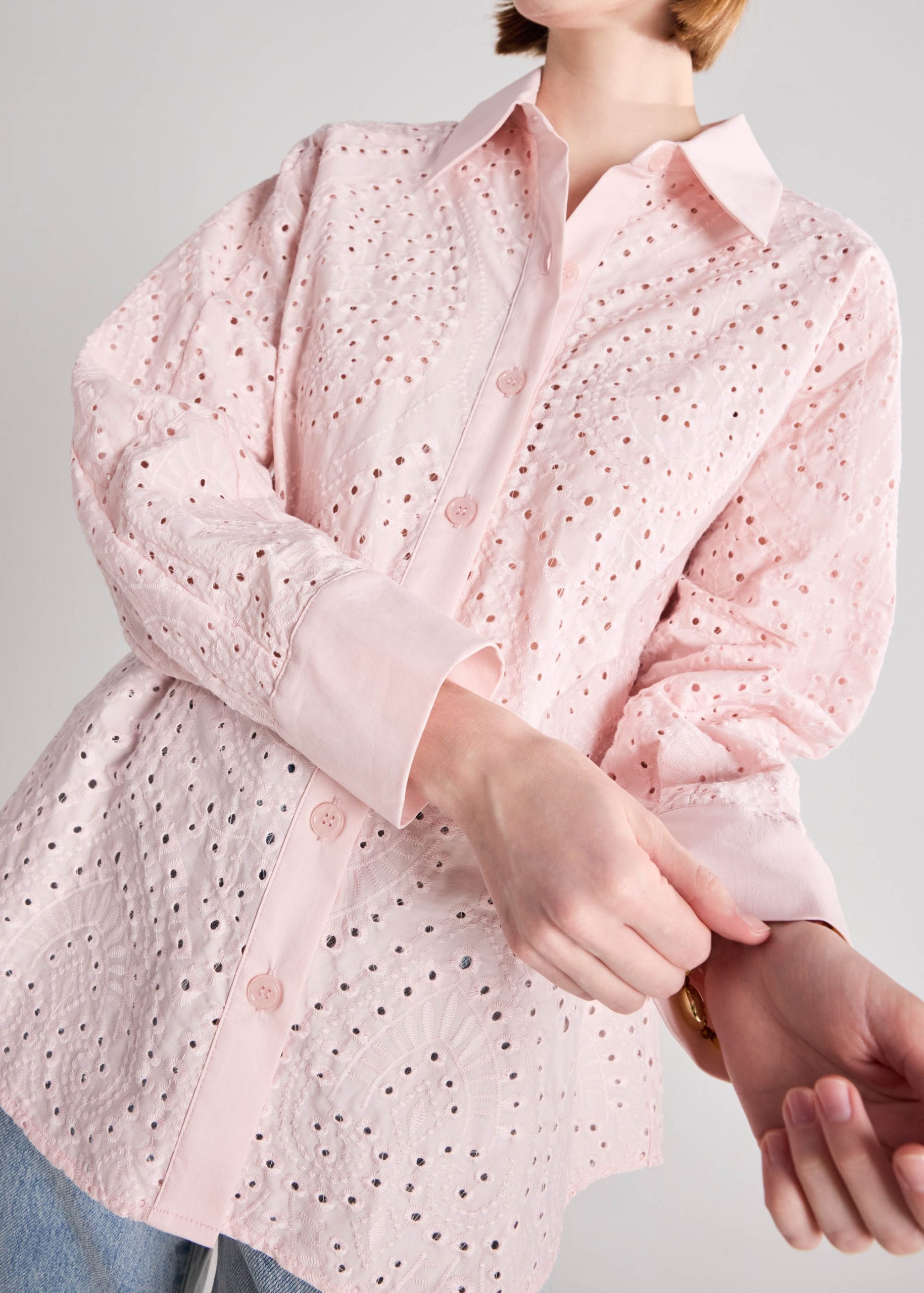 RuchedReady® Relaxed Collared Shirt in Soft Breeze Broderie - Image 25