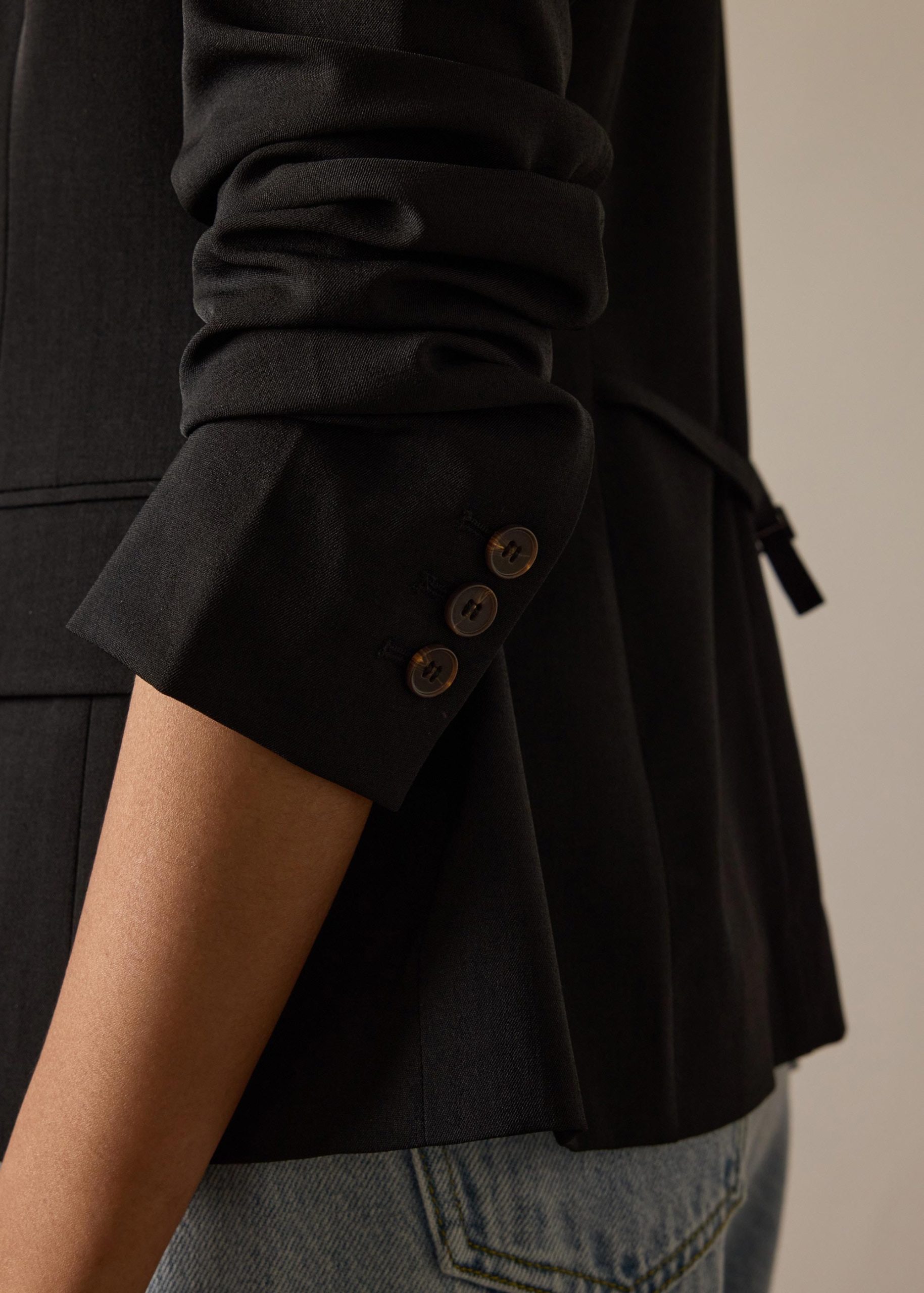 RuchedReady® Bianca Melange Peplum Blazer - Image 7