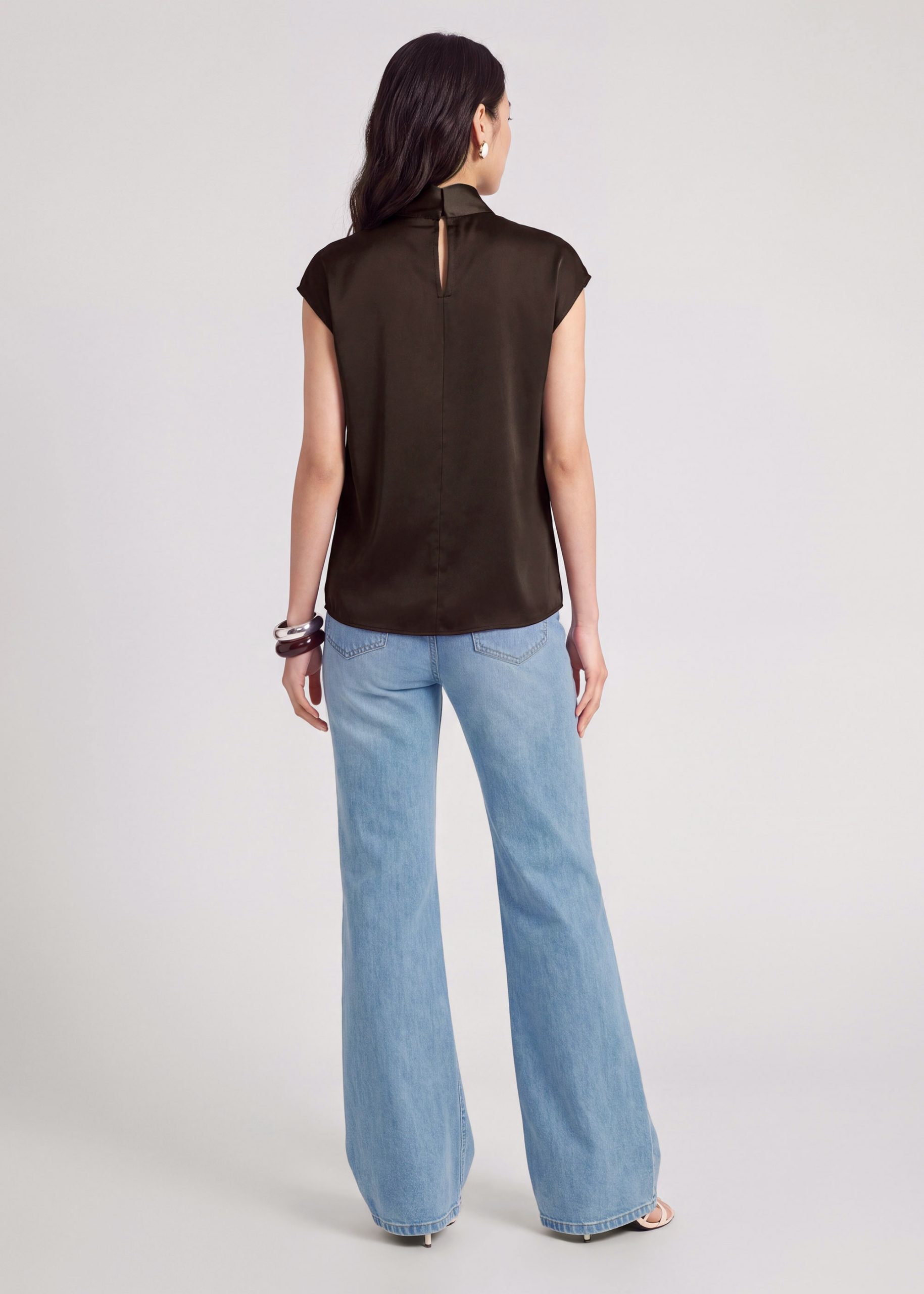 Satin Drape Collared Blouse - Image 28