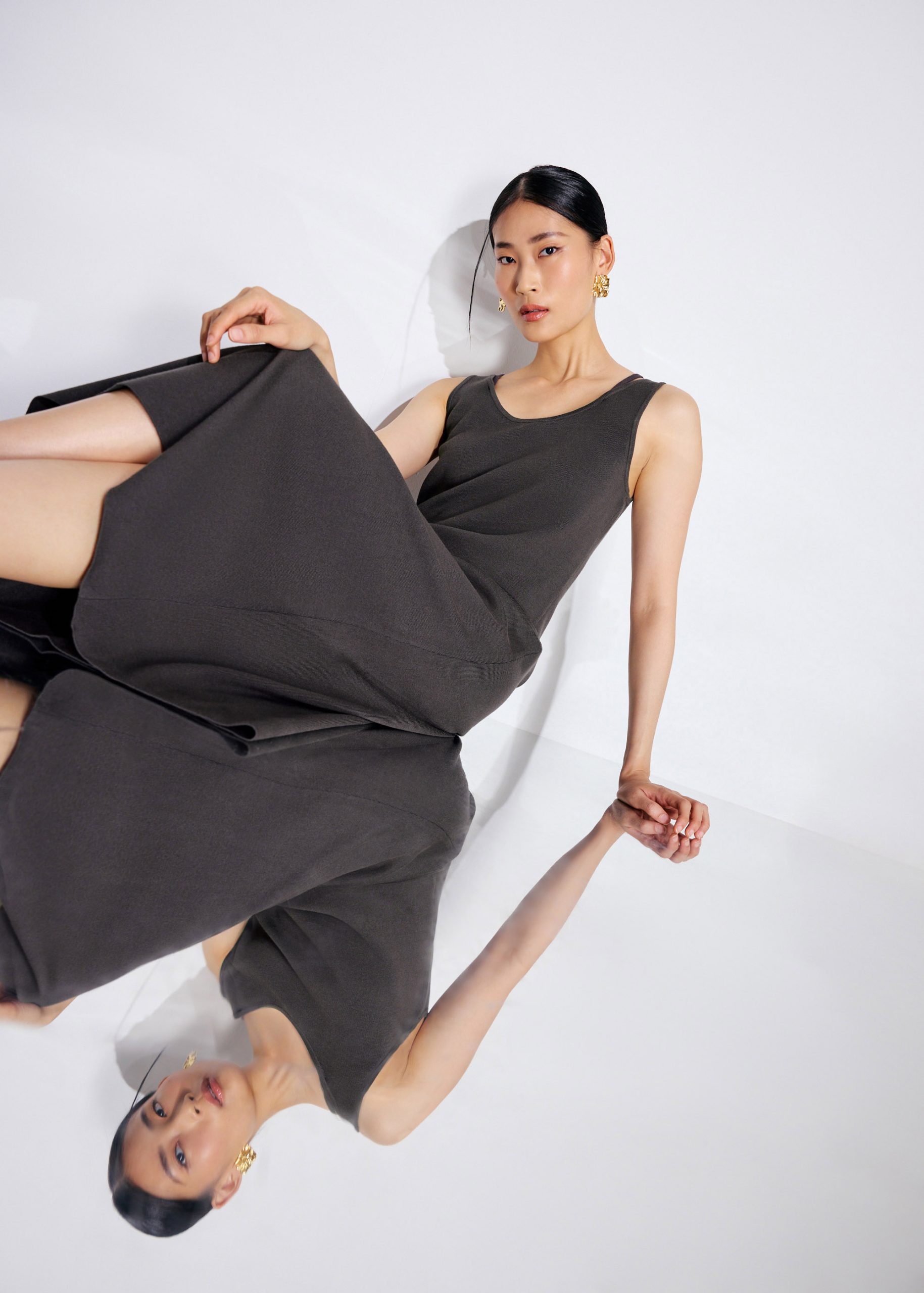 Reversible Knit Column Midaxi Dress - Image 11