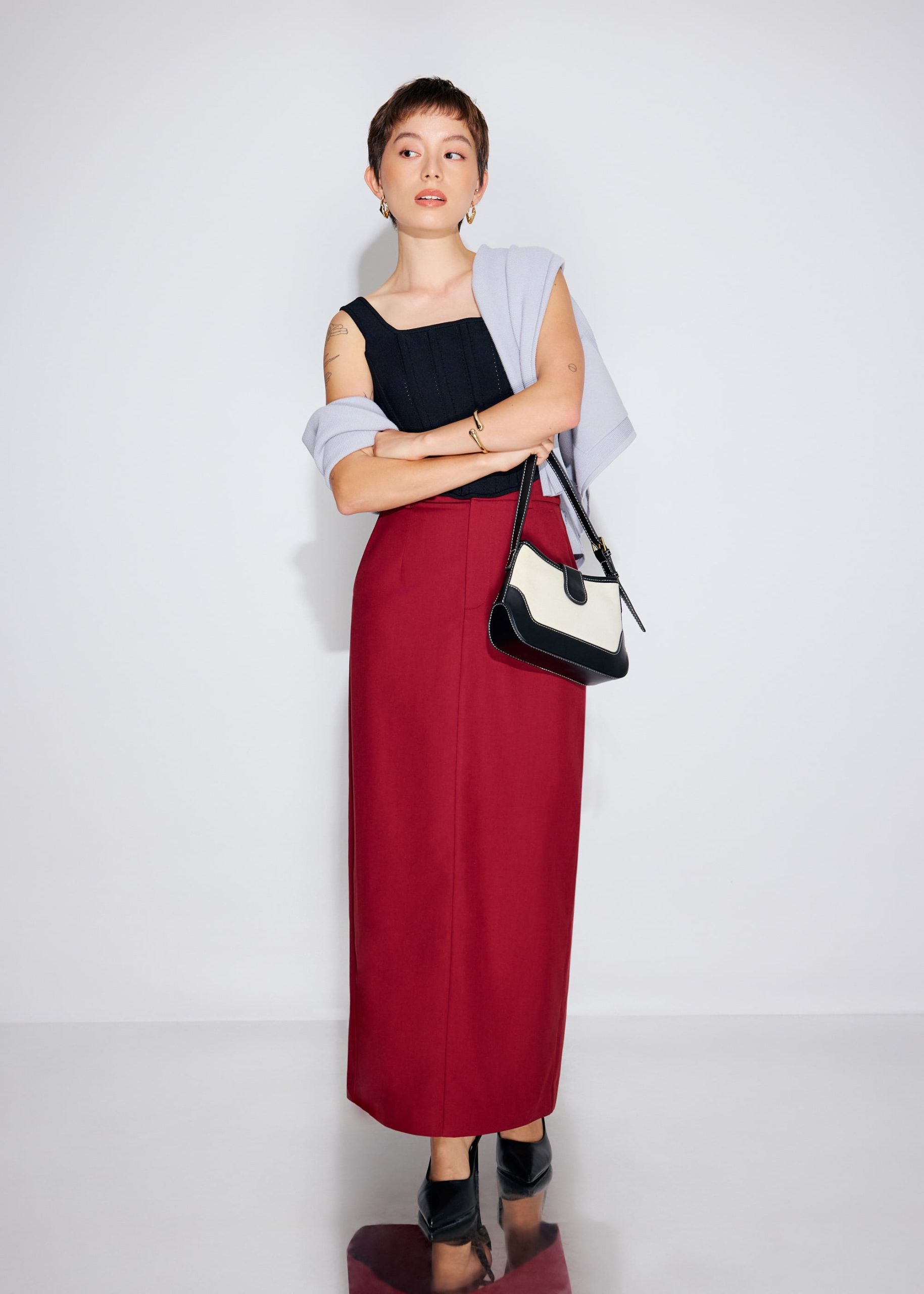 Pevita Tailored Column Maxi Skirt