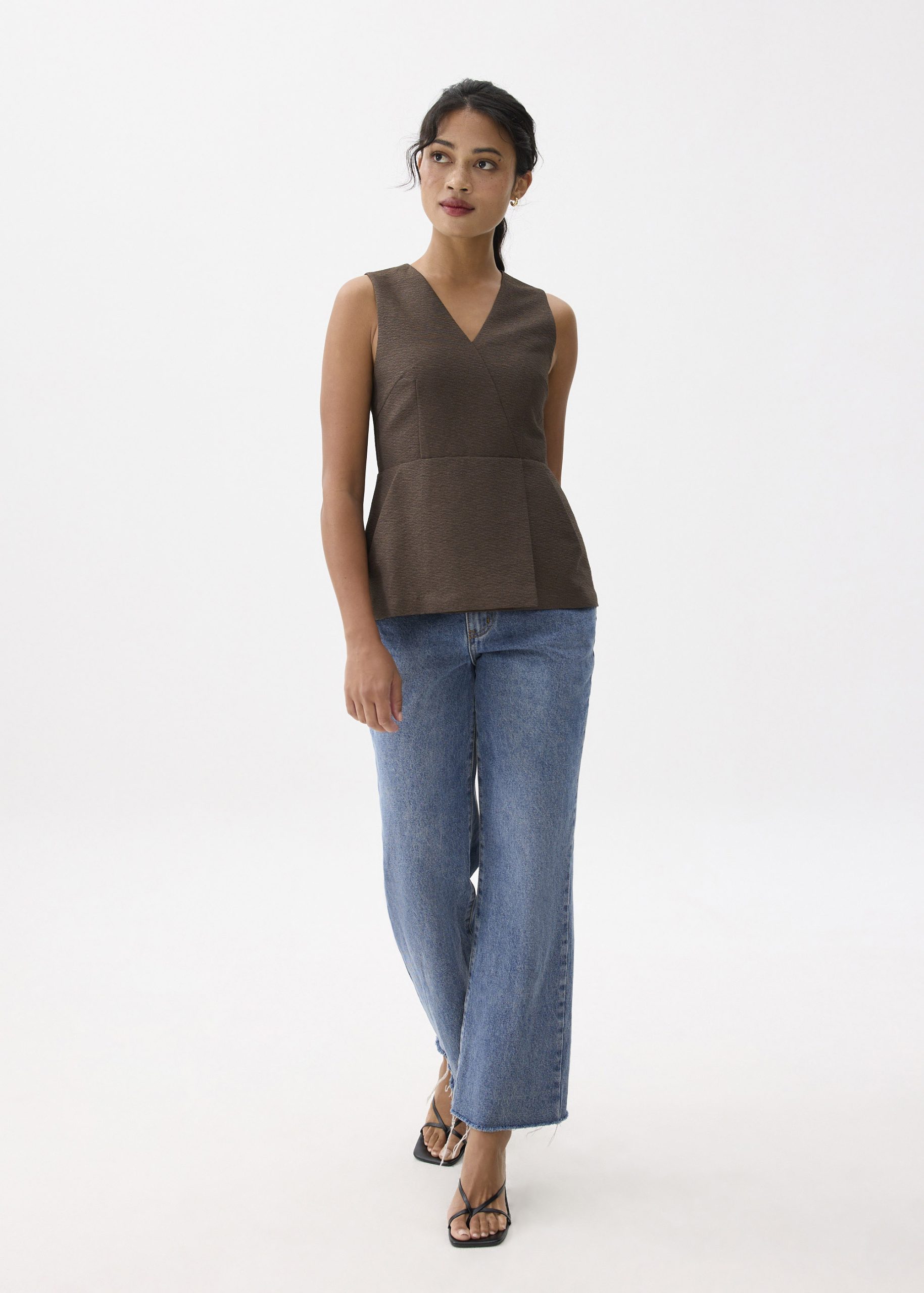 V-neck Peplum Wrap Top - Image 10