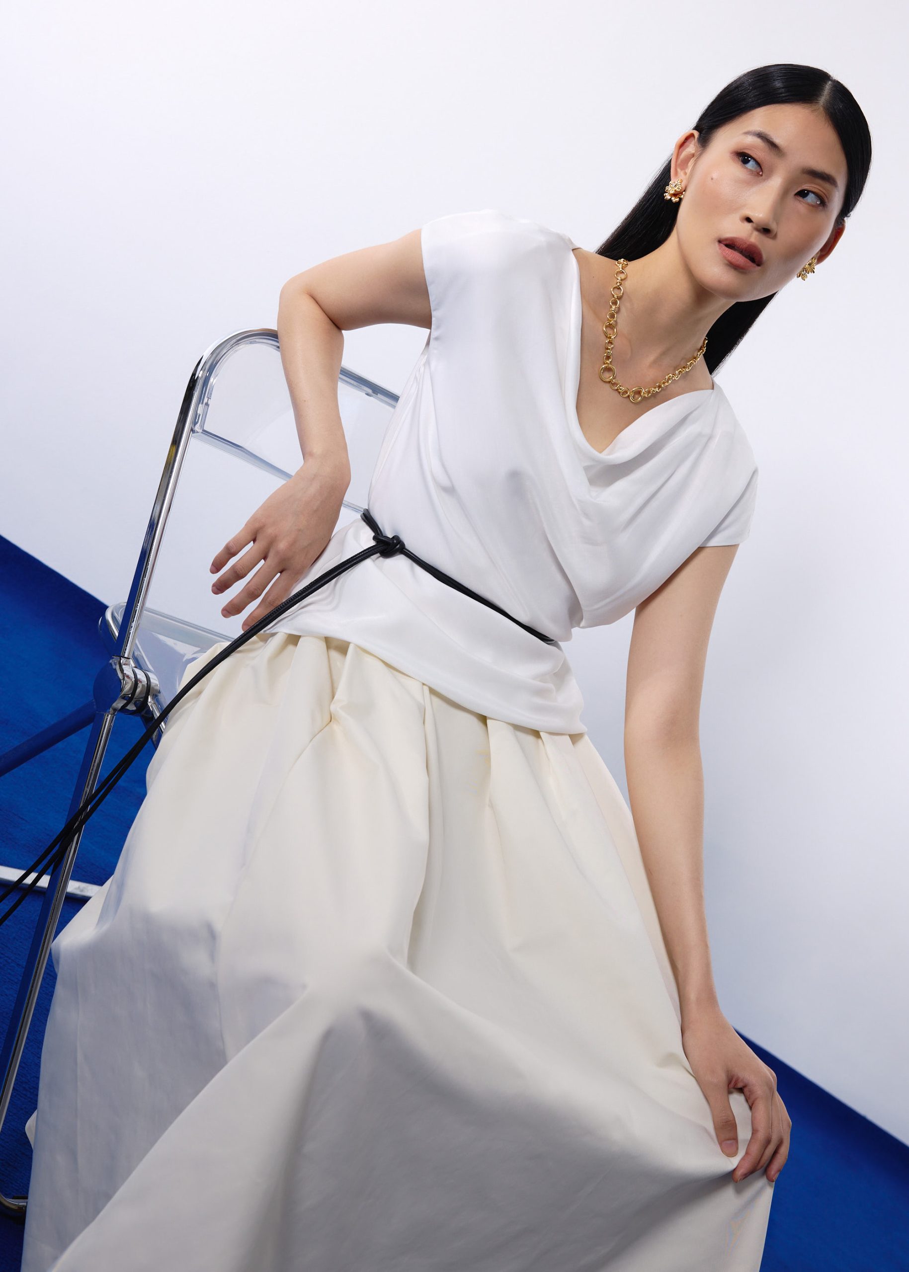 Nycha Taffeta Pleated Flare Midaxi Skirt - Image 18