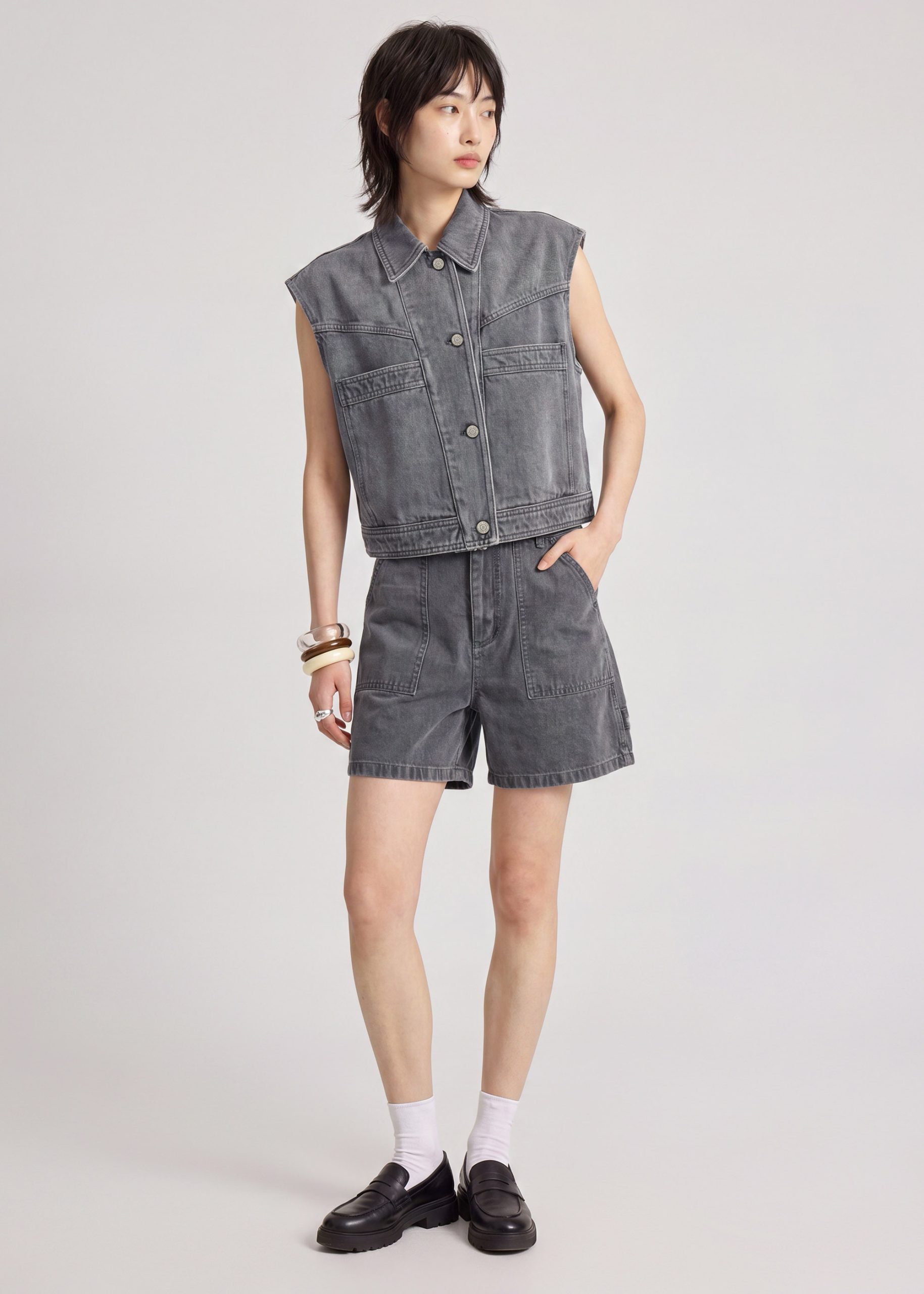 Denim Utility Shorts - Image 14
