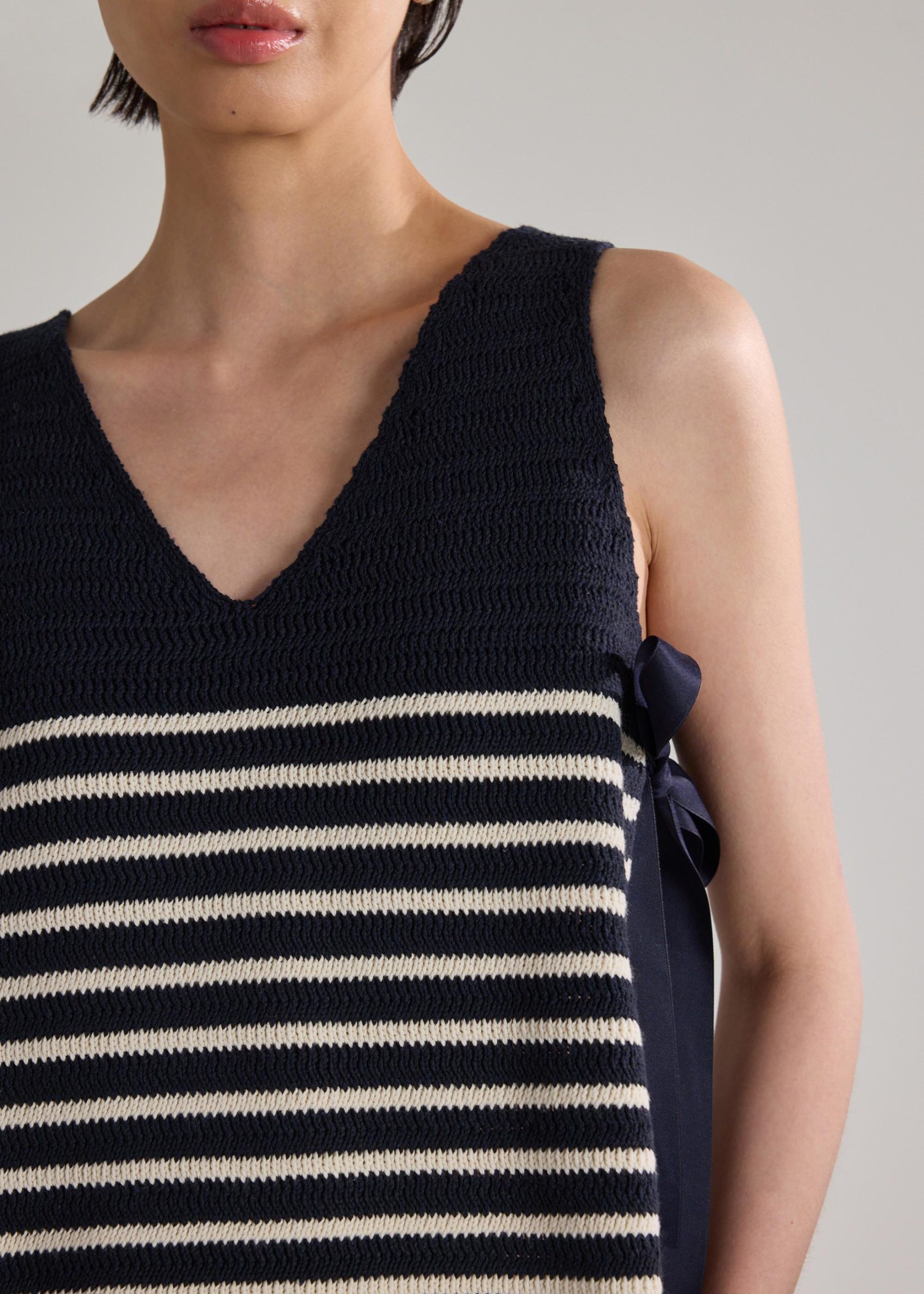 Multi-way Striped Knit Side Tie Top - Image 13