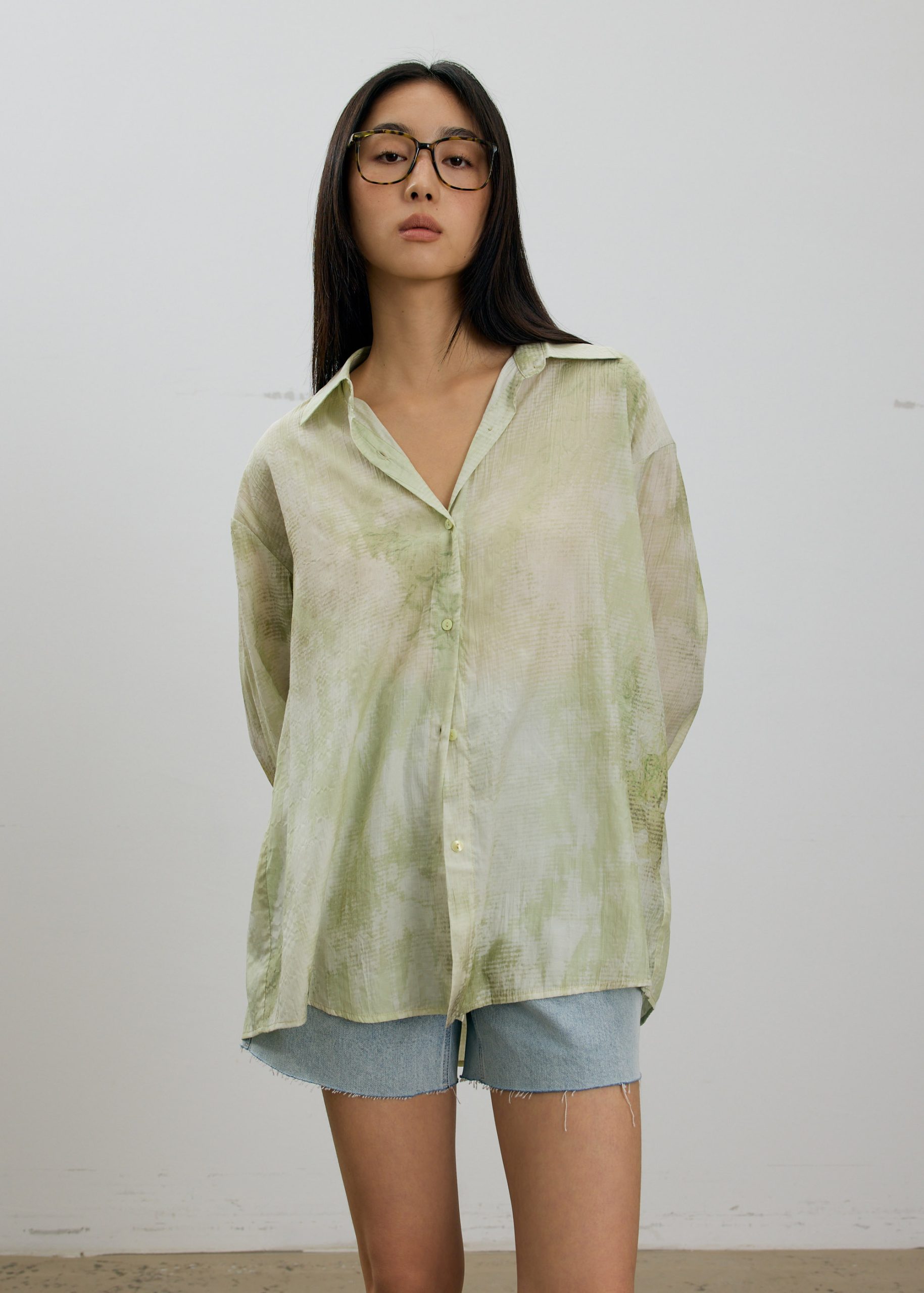 Oversized Abstract Collared Shirt - Image 9
