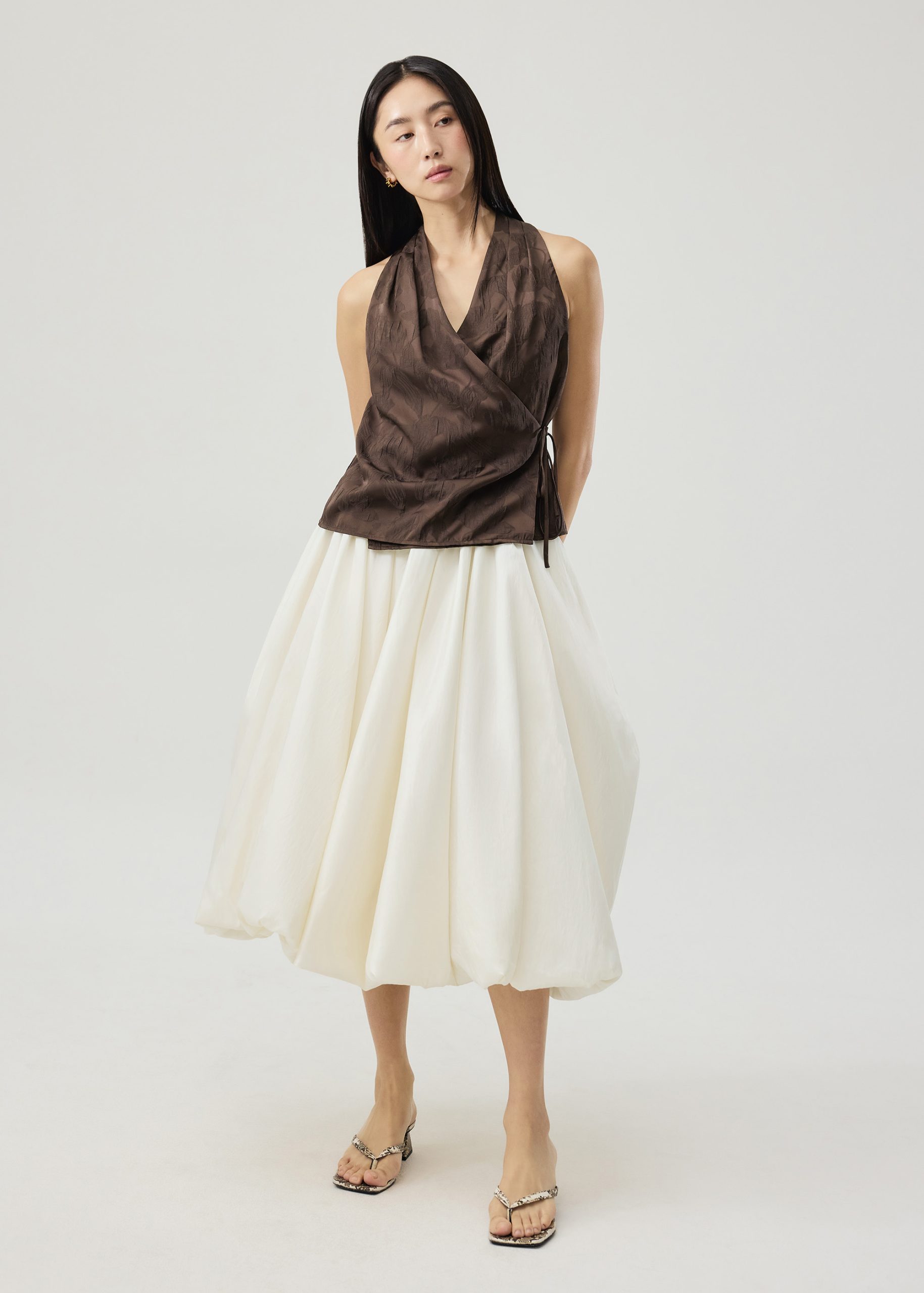 Mid Waist Bubble Midaxi Skirt - Image 12
