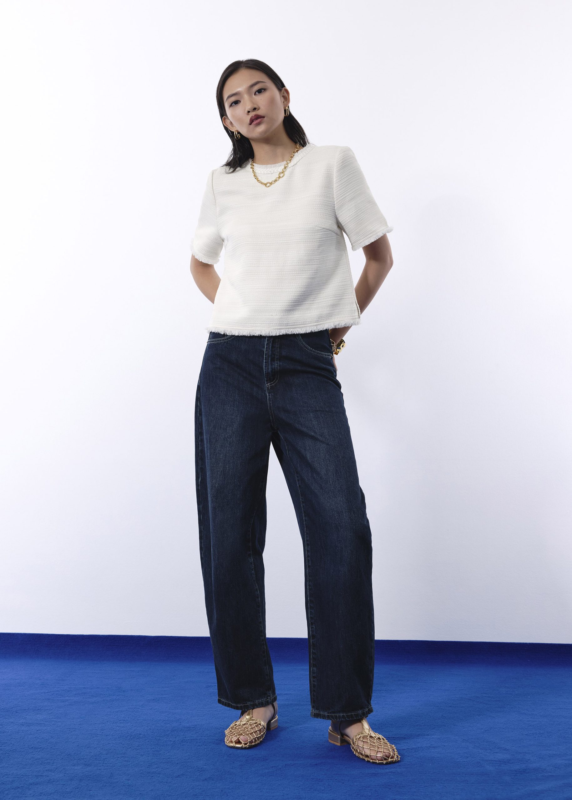 Iori Jacquard Tweed Boxy Shell Top - Image 11