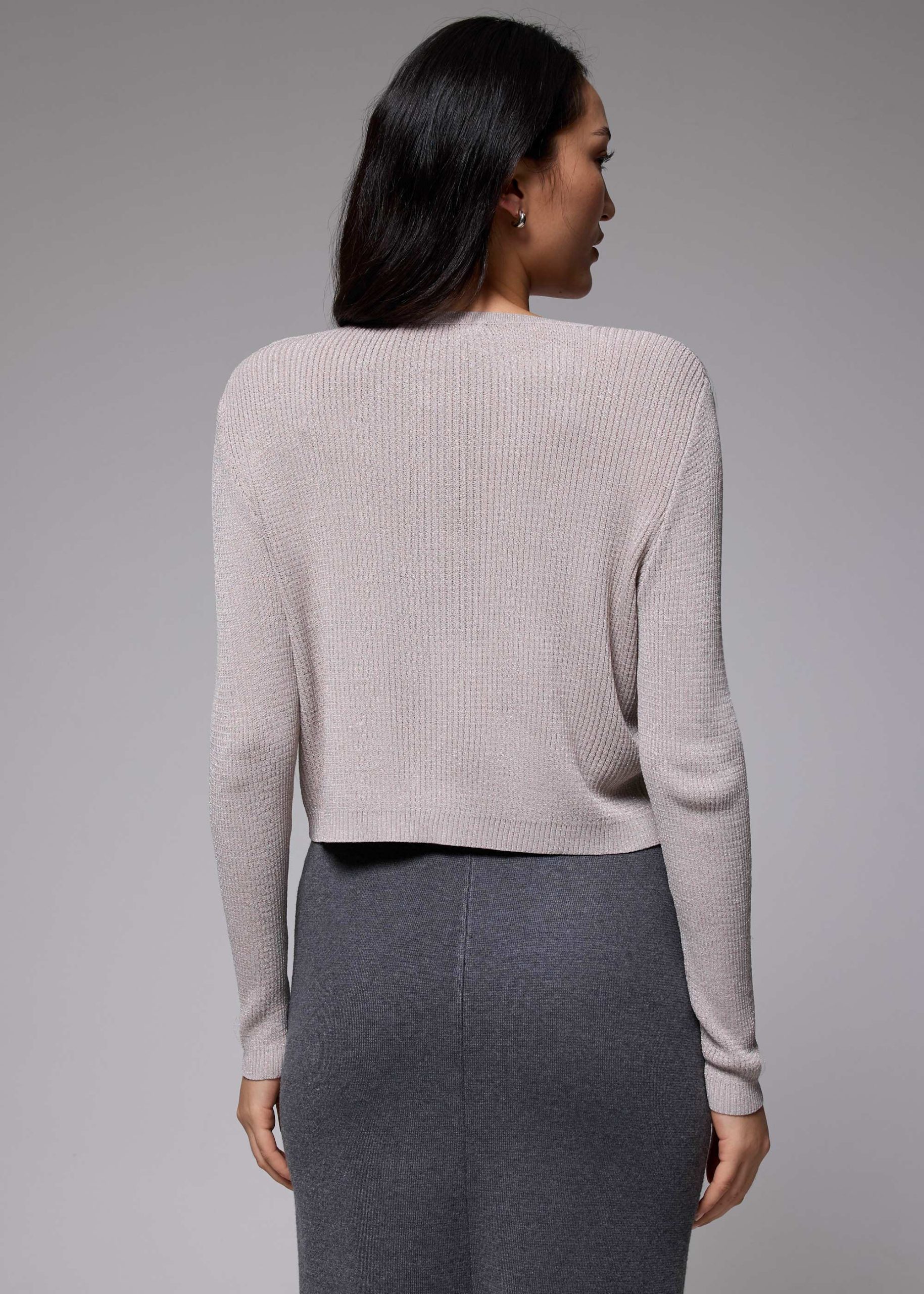 Crop Round Neck Knit Cardigan - Image 15