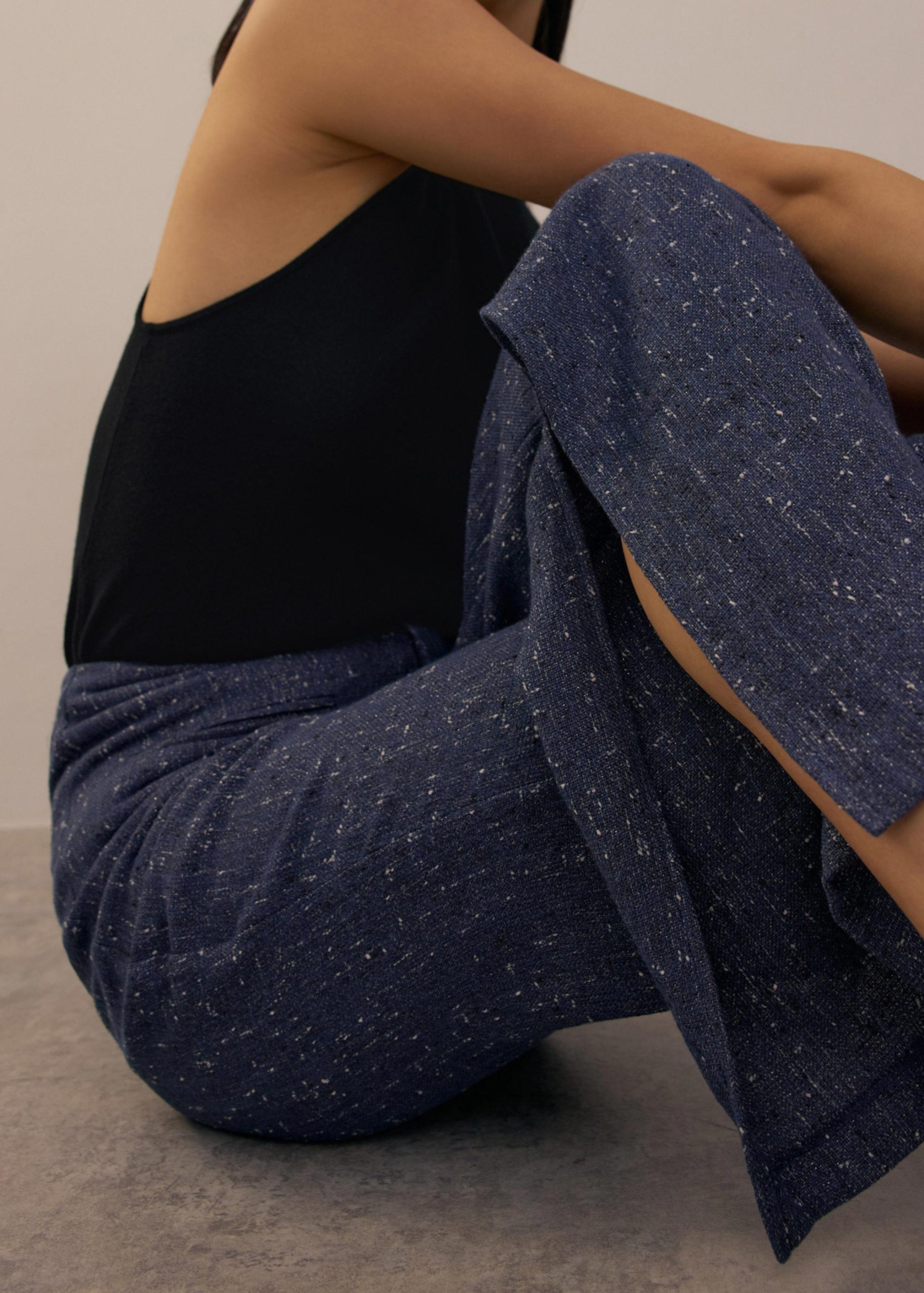 Leggy??Elastic Tweed High Waist Kick Flare Pants - Image 12